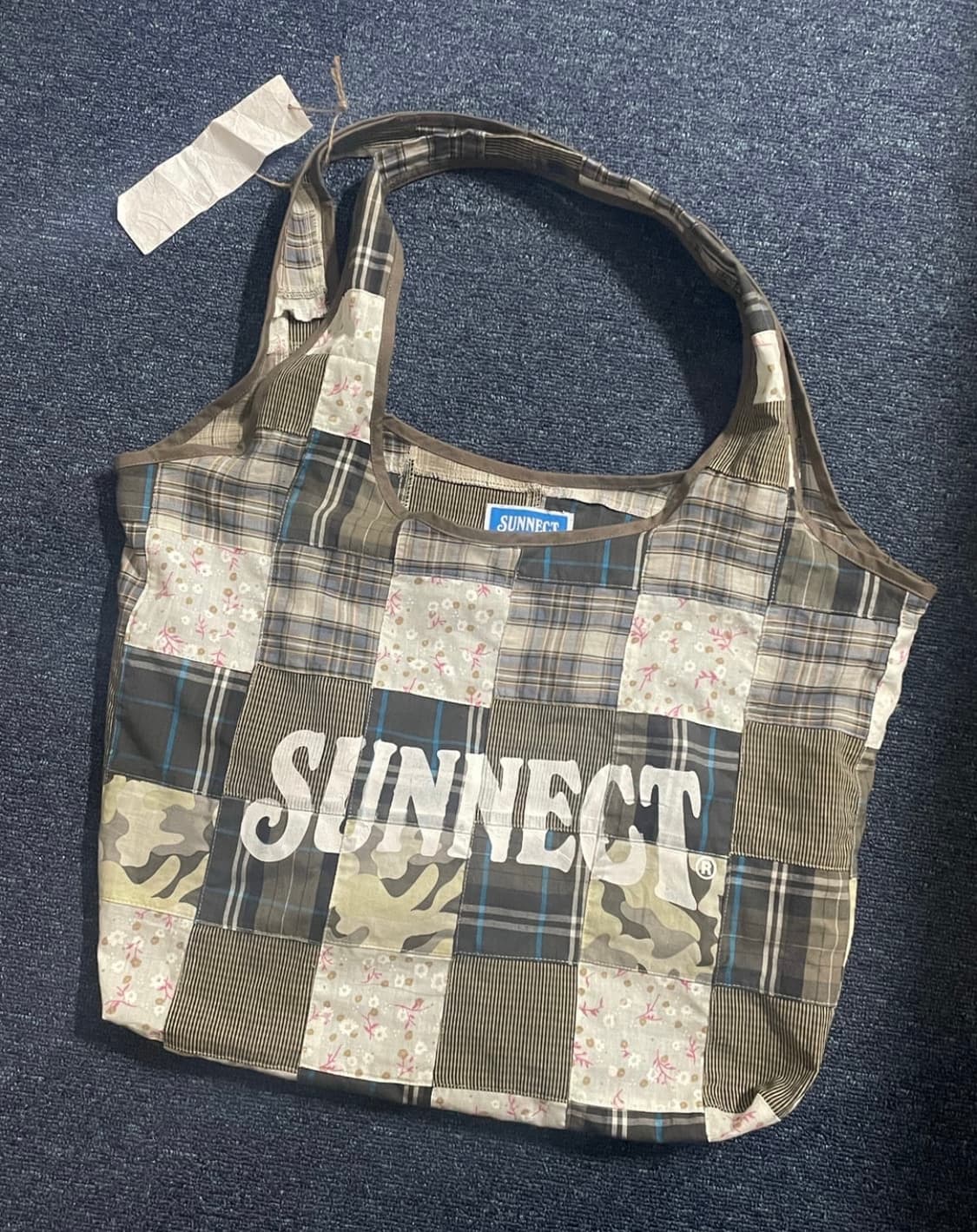 SUNNECT Madras shopper bag Mocha 에코백 상품이미지1