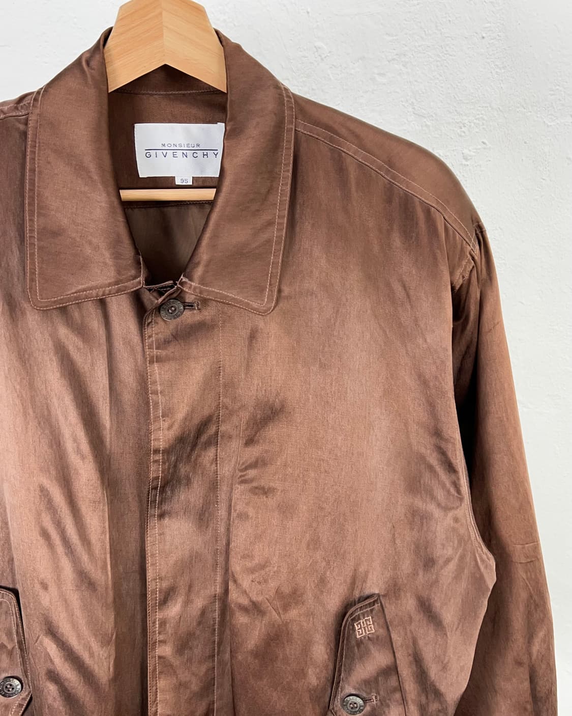 지방시 카멜 사틴 벨로어 드리즐러 블루종 자켓 상품이미지3