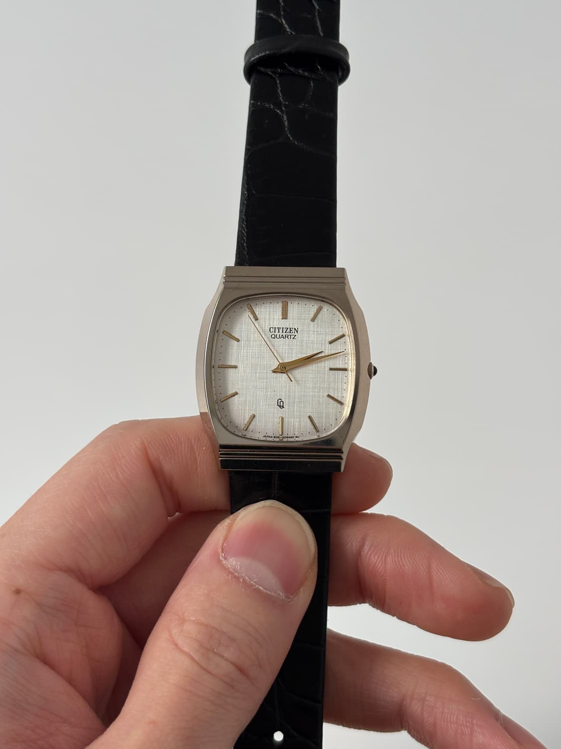 시티즌 1980년대 CQ 린넨 다이얼 골드 스퀘어 쿼츠 남성 상품이미지2