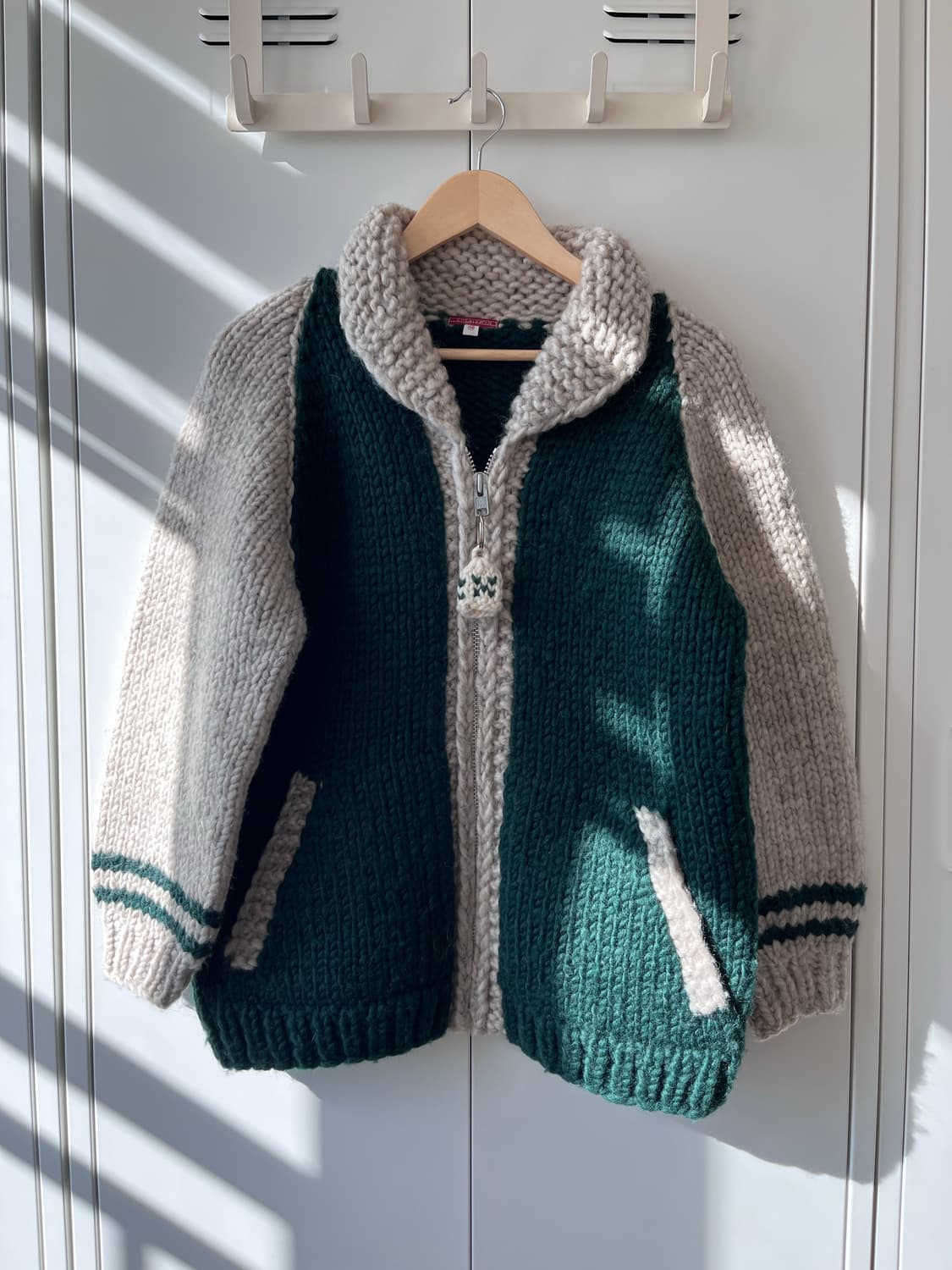 (Rare) 캐나다 종소리 배색 니트 리얼 헤비 코위찬  상품이미지2