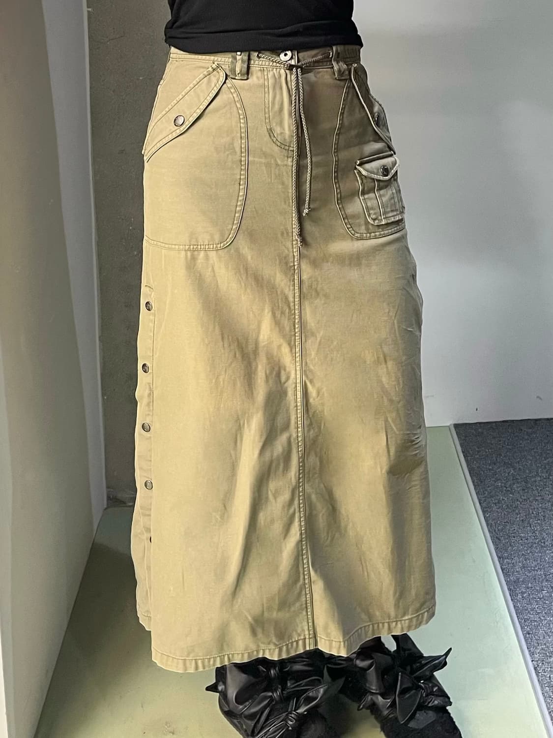 아비렉스 밀리터리 사이드 버튼 카모 스커트 상품이미지2