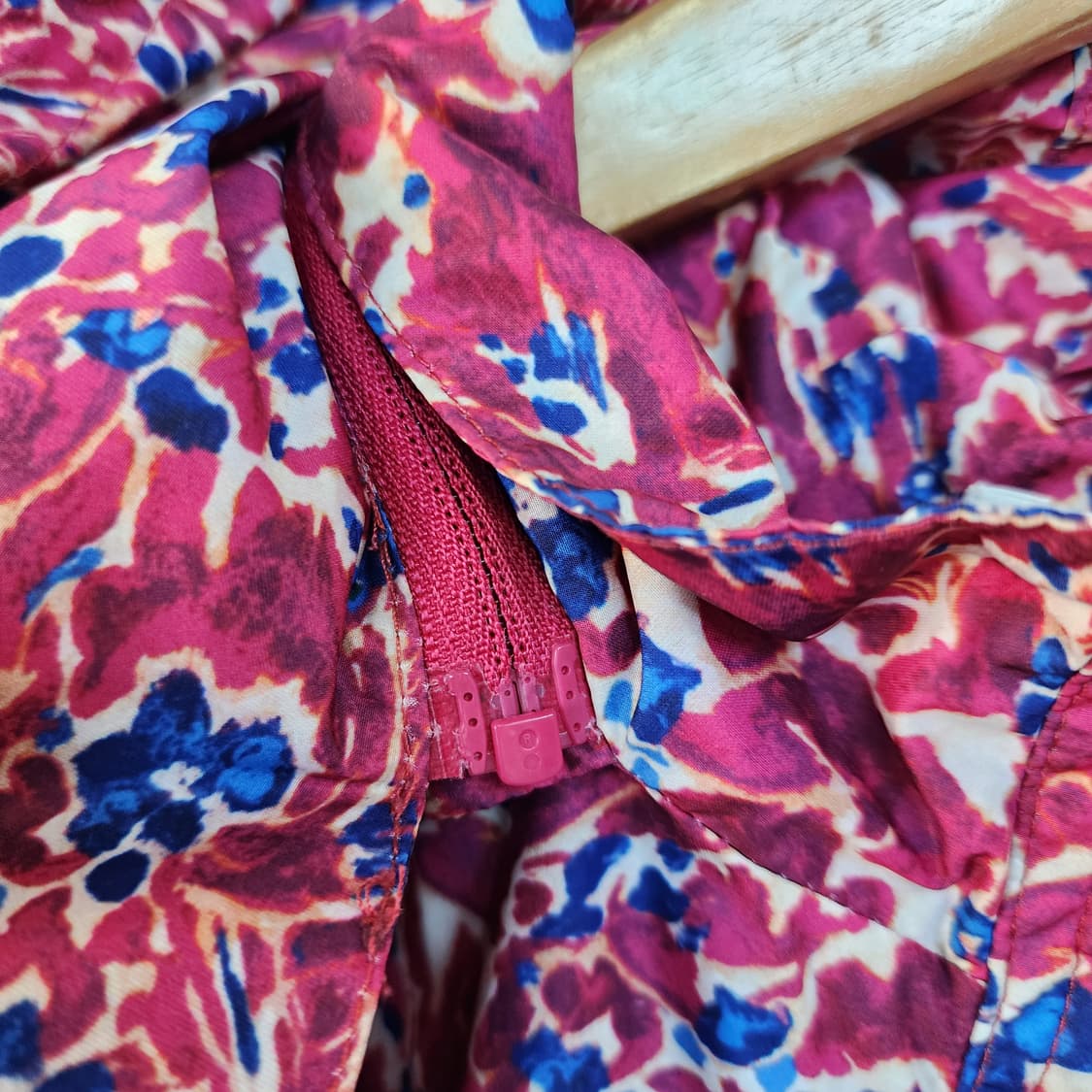 오일릴리 플라워 패턴 후드 롱 코트 상품이미지4