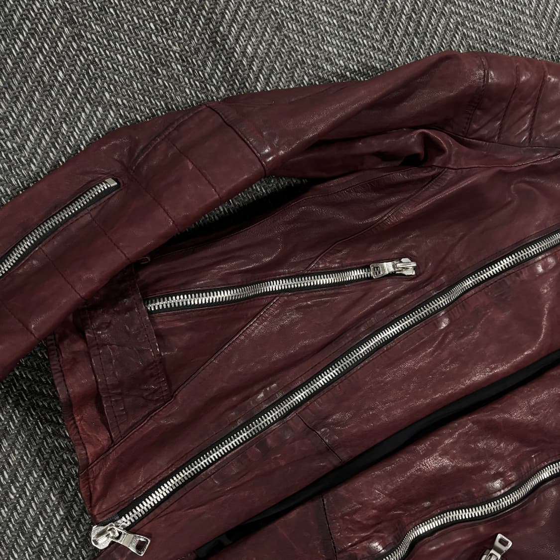 발망 스타일 바이커 램스킨 버건디 상품이미지5