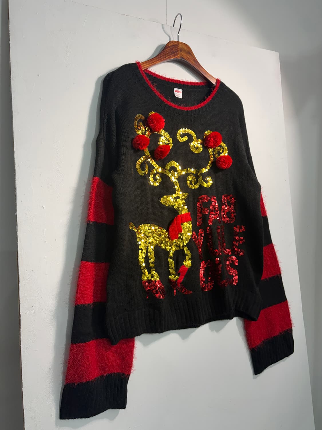 (새상품) U.S.A. 크리스마스 어글리니트 방울&스팽글 어글리스웨터 상품이미지3