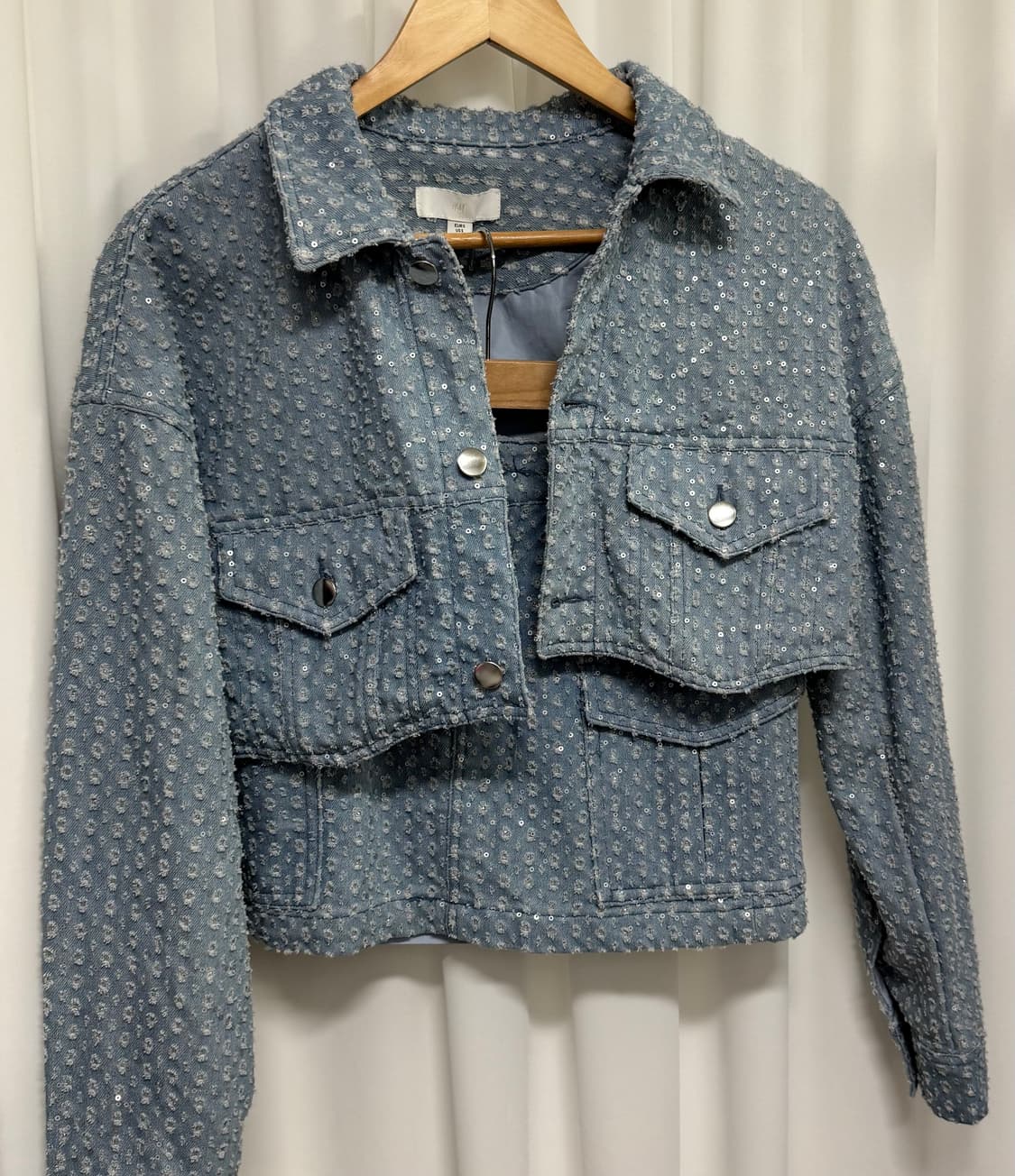 [새상품] H&M 스팽글 데님 투피스 셋업 상품이미지3