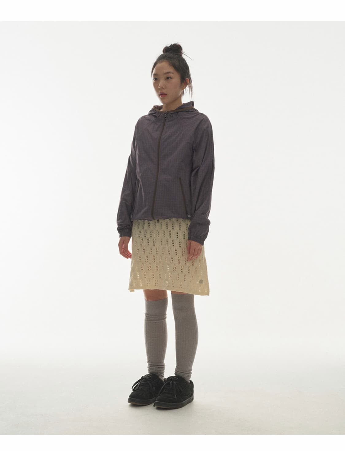 코이세이오 체크 윈드브레이커 퍼플 상품이미지2