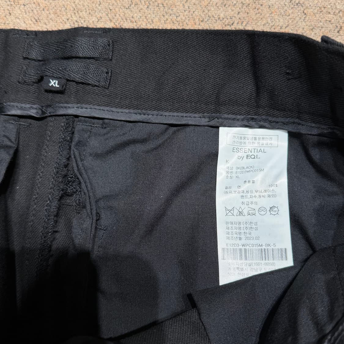 한섬 EQL 에센셜 코튼 카고 팬츠 XL 상품이미지2
