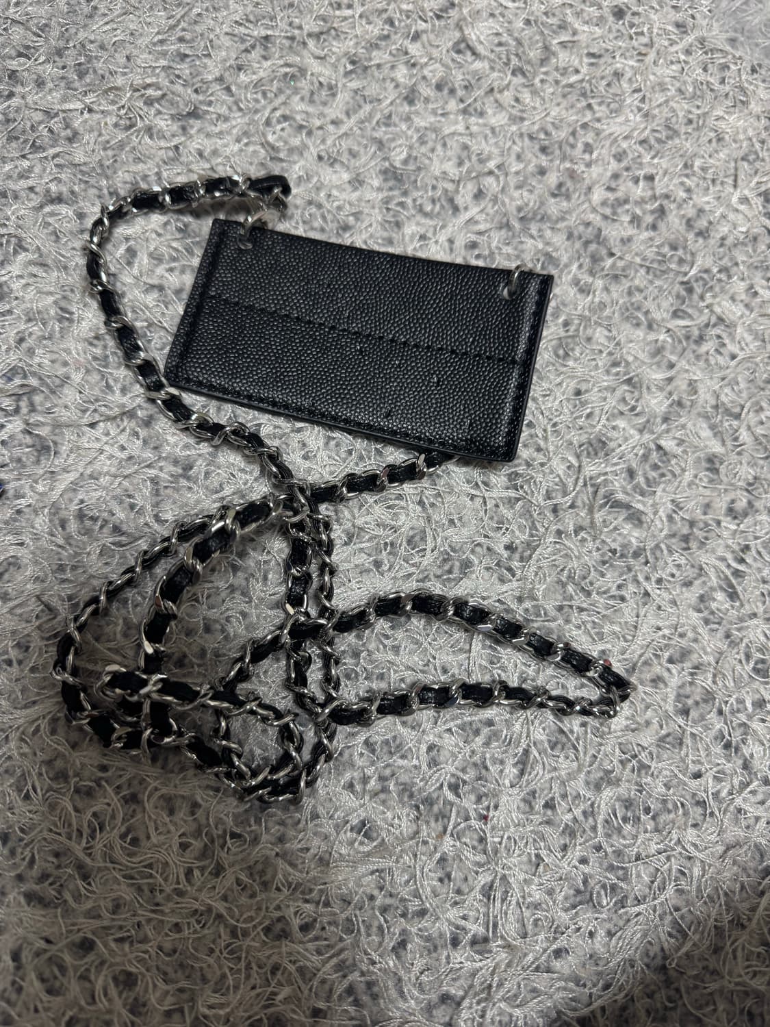 샤넬 캐비어 똑딱이 은장 카드지갑 블랙 상품이미지9