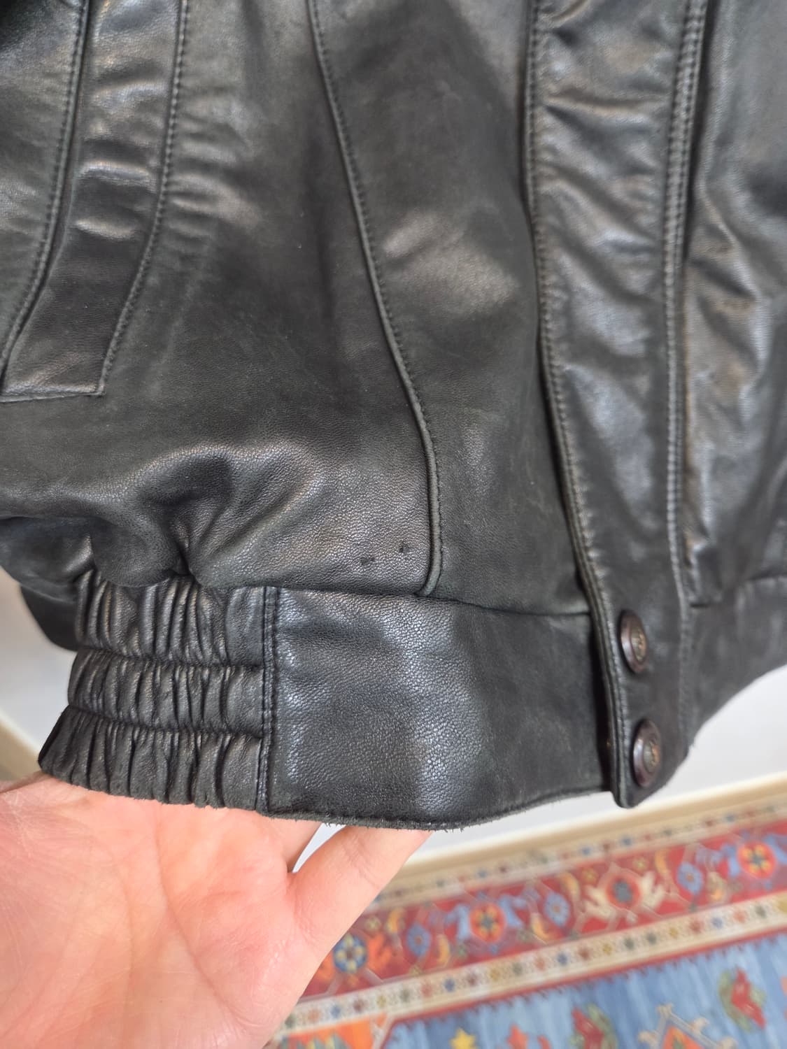 입생로랑 빈티지 올드스쿨 양가죽 봄버자켓 L 상품이미지9