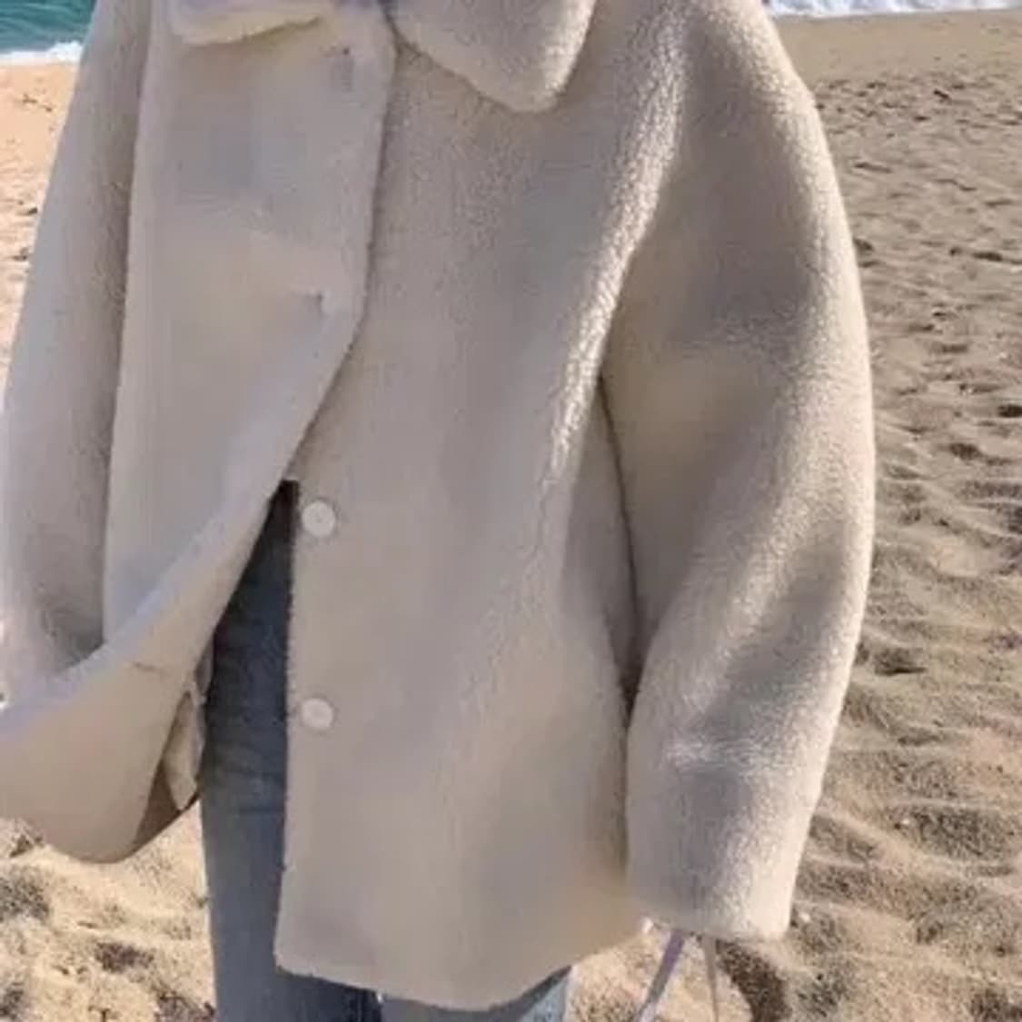 메이비베이비 디어리스트 양털 무스탕 뽀글이 퍼 자켓 상품이미지1