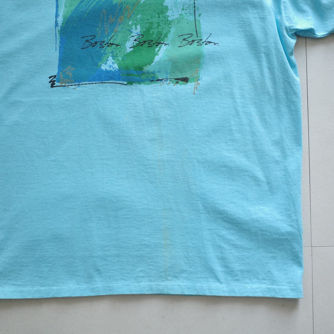 90s USA 보스턴 아트 프린팅 싱글스티치 티셔츠 상품이미지3