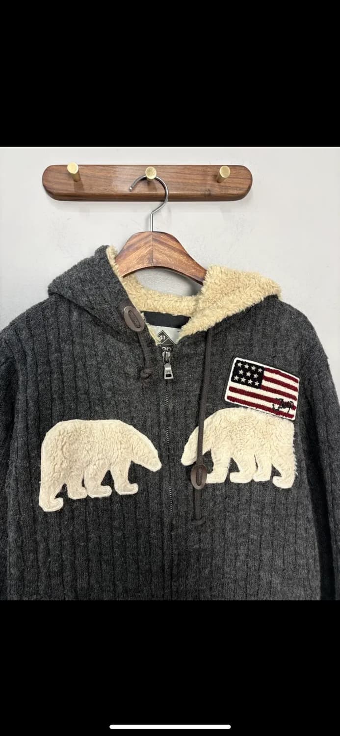 지프 곰패치 성조기 니트 후드집업 H2235 상품이미지3