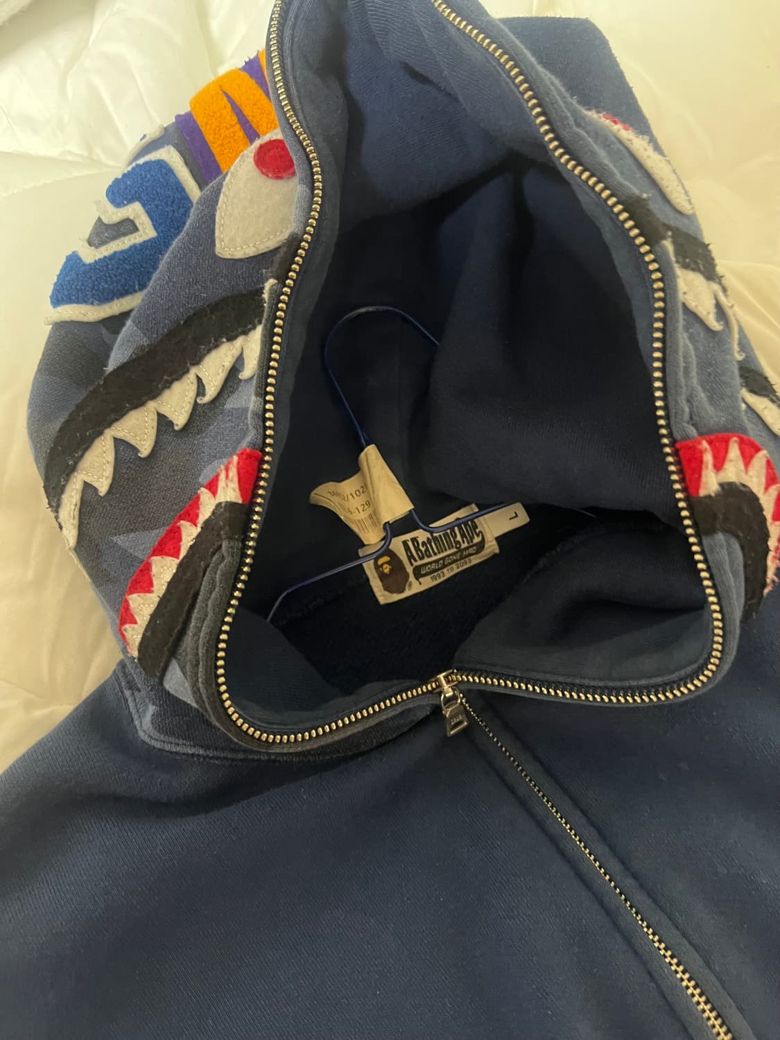 베이프 샤크 반카모 청계 후드집업 상품이미지2