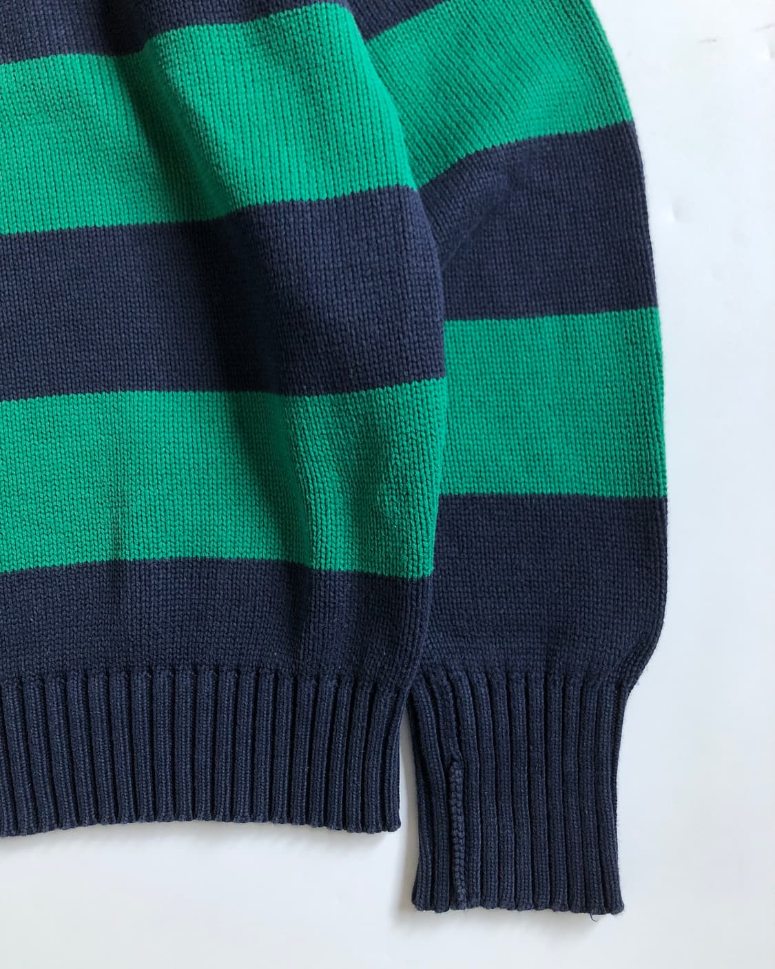 Polo 폴로 랄프로렌 00‘s 그린/네이비컬러 스트라이프 코튼 니트 상품이미지4