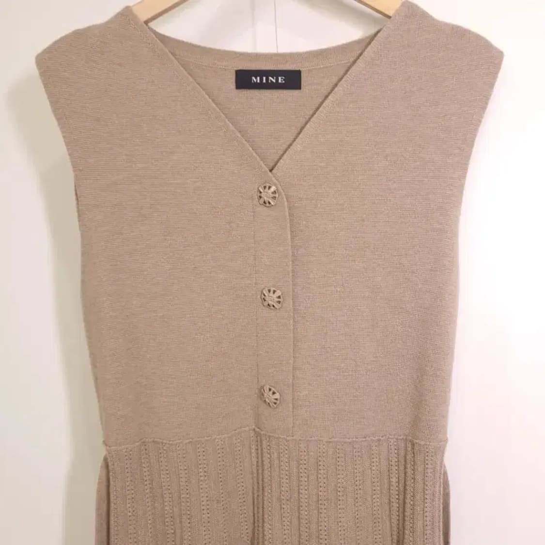 한섬 마인 울 100% 니트 플리츠 롱 원피스 (상태최상) 55 상품이미지5