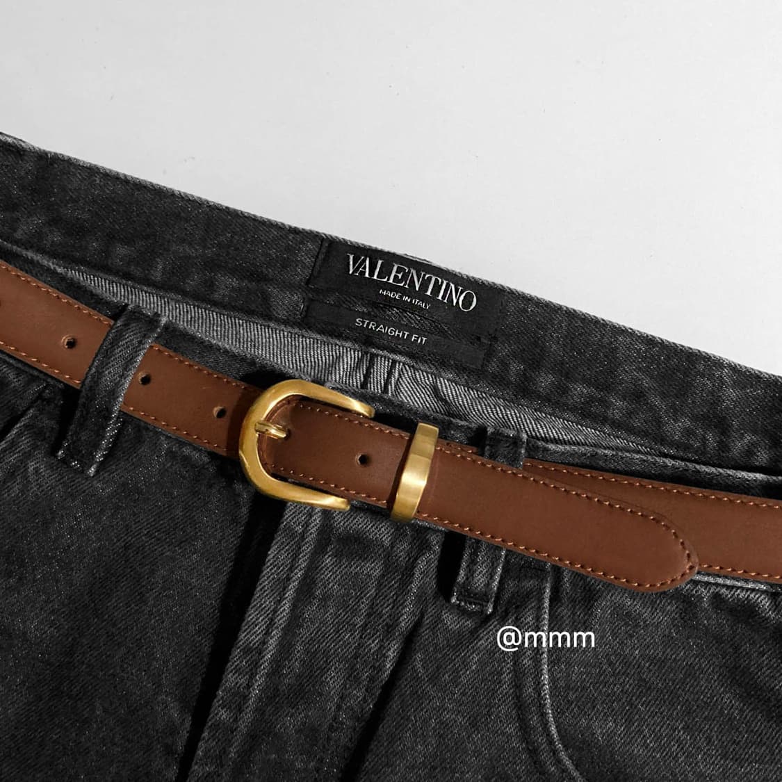 [Unisex]골드링 이태리 가죽 벨트 연브라운 상품이미지3