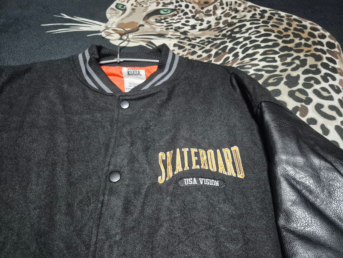 비전 스트리트웨어 울 레더 바시티 자켓 M 정품 상품이미지3