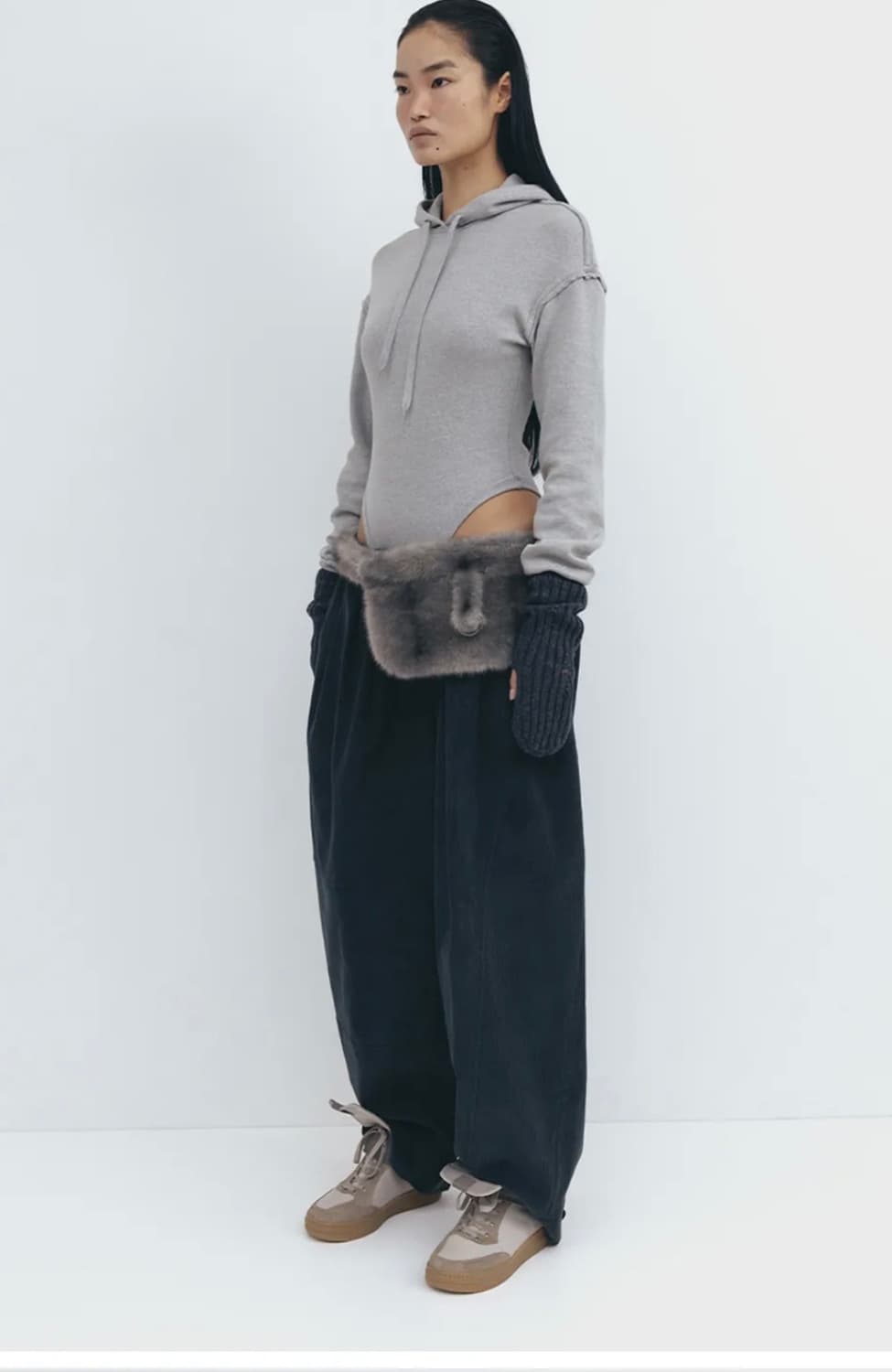 Openyy 후드수트 후드 바디수트 그레이 s size 상품이미지2