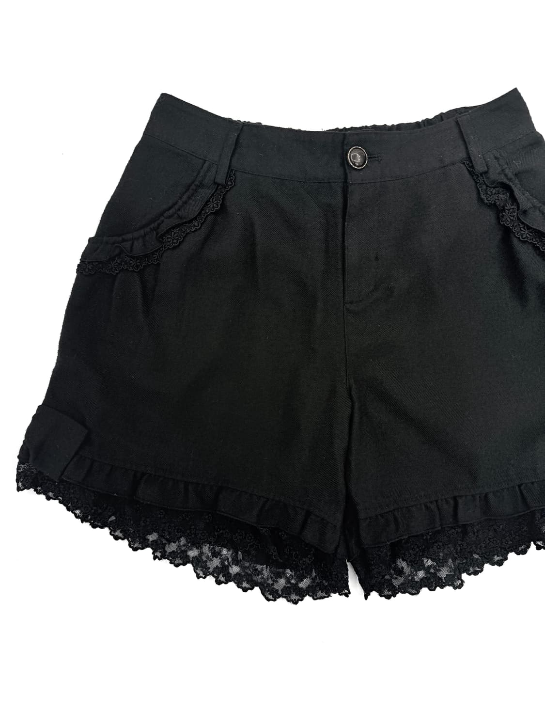 빈티지 Axes Femme 블랙 레이스 하프 팬츠 상품이미지2