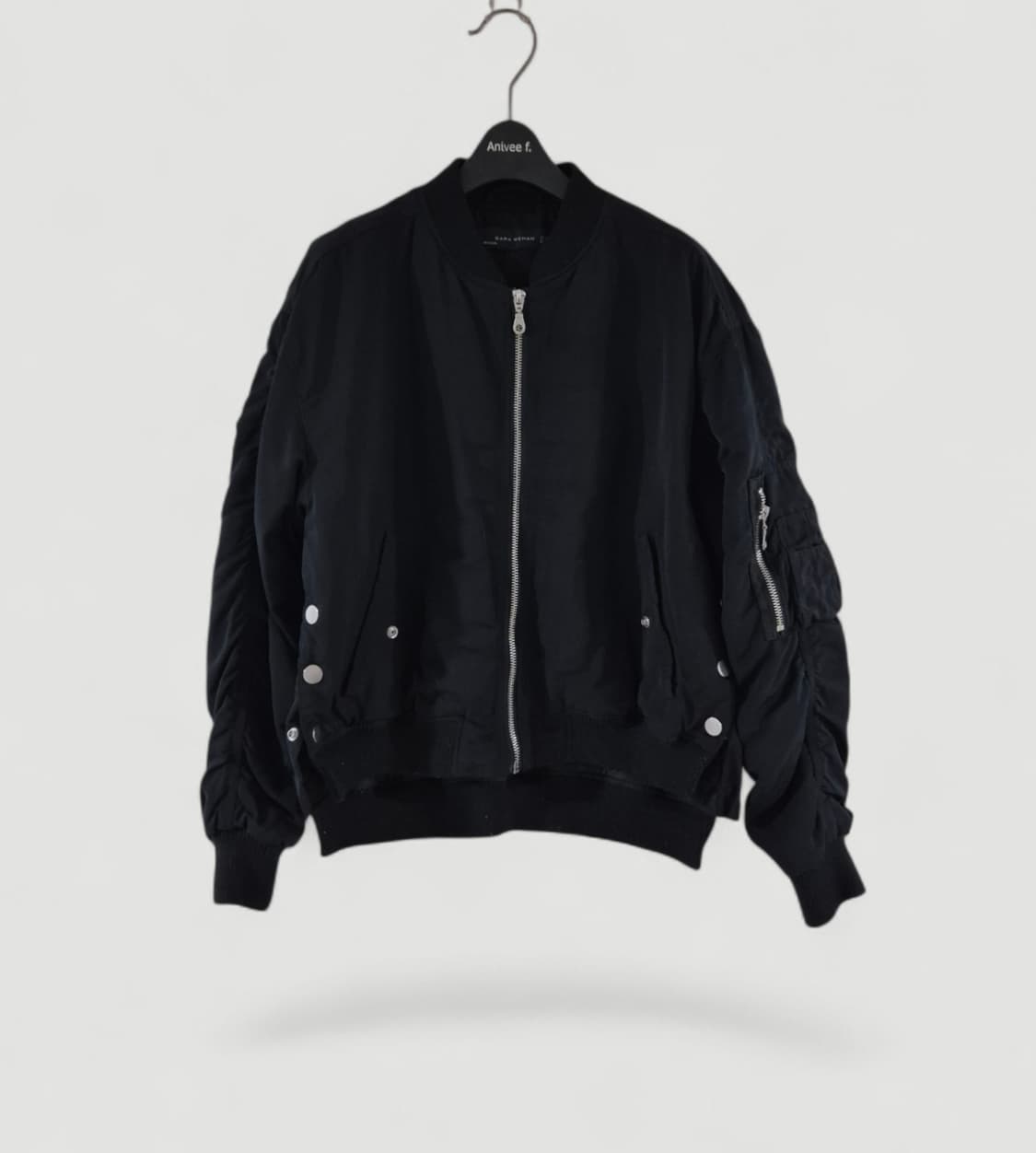 [55]자라 블랙 숏 항공점퍼 크롭 여성용 상품이미지2