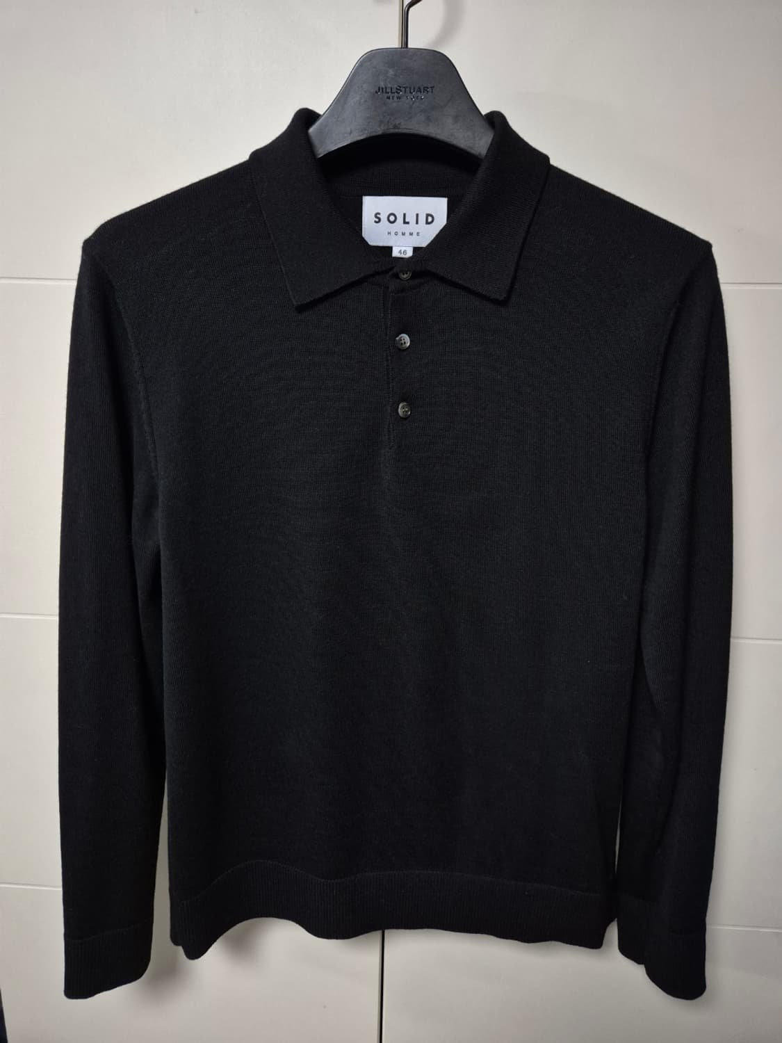 (46) 솔리드옴므 블랙 울 카라 니트 상품이미지1