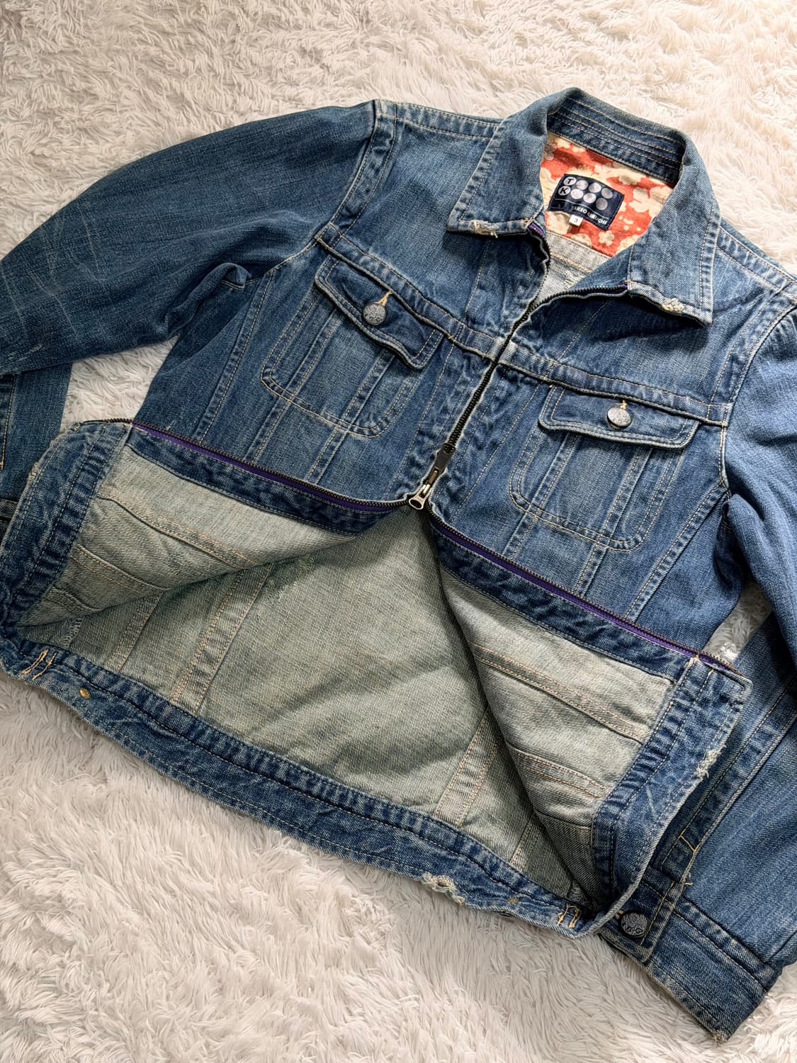 TK Takeo Kikuchi] 빈티지 워싱 데님 자켓 (플라워 패턴 안 상품이미지4