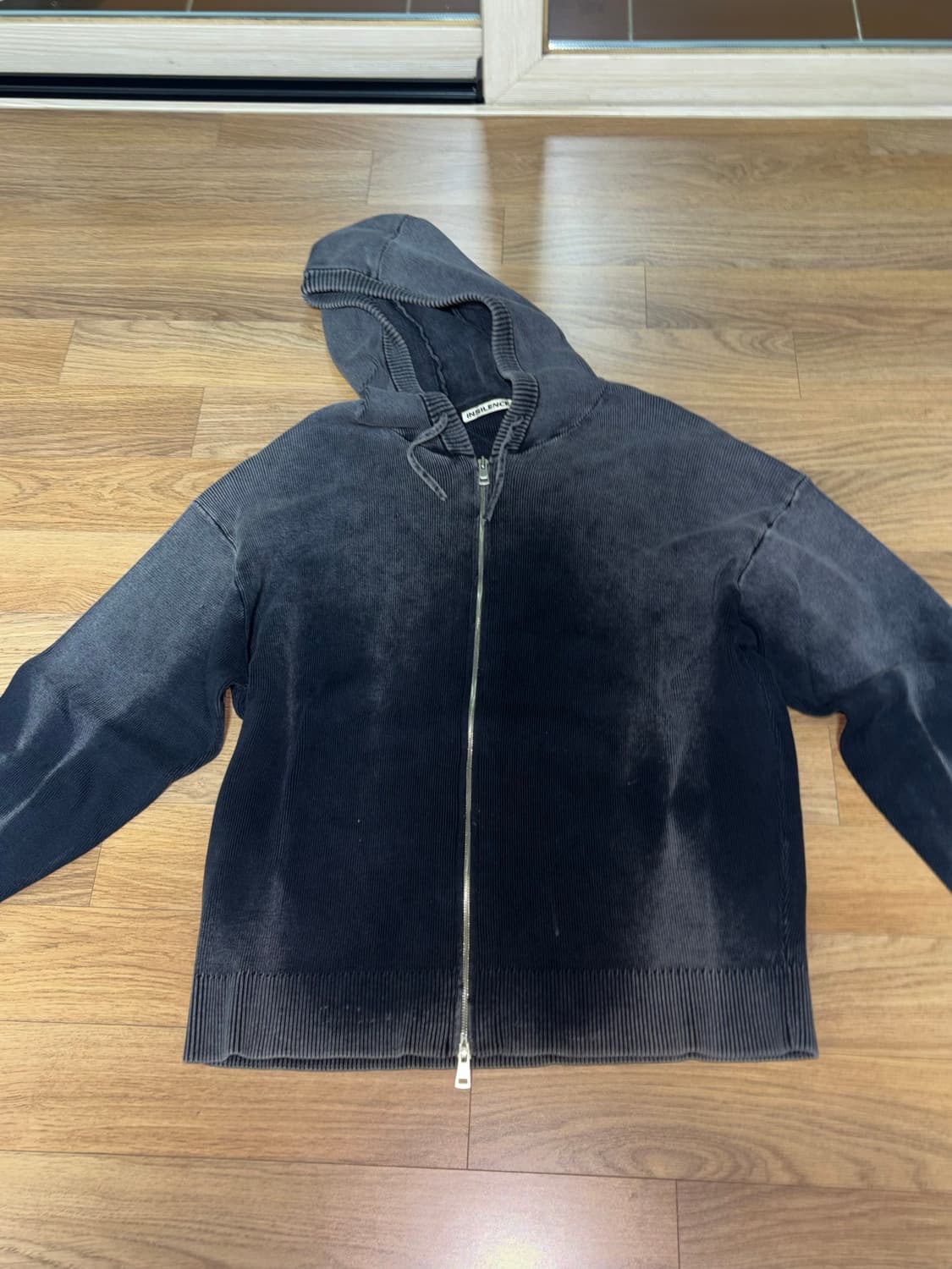 인사일런스 블리치 다잉 후디드 니트 워시드 블랙 L 상품이미지2