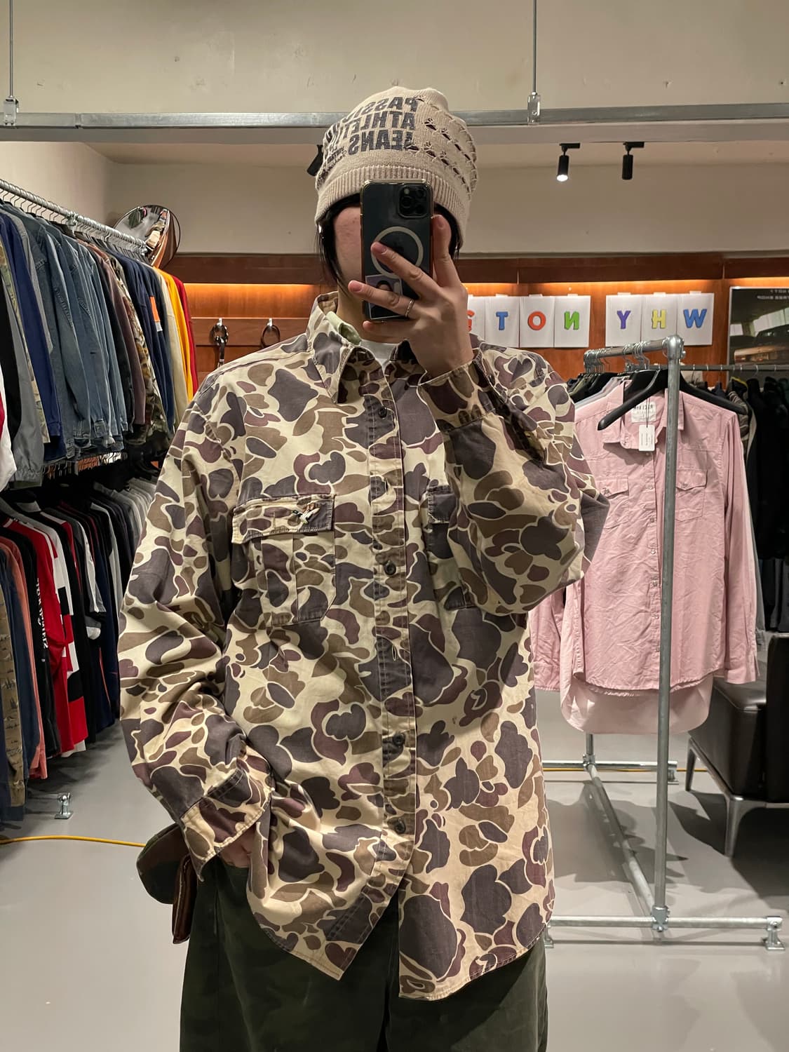 빈티지 덕 카모플라주 패턴 셔츠 상품이미지2