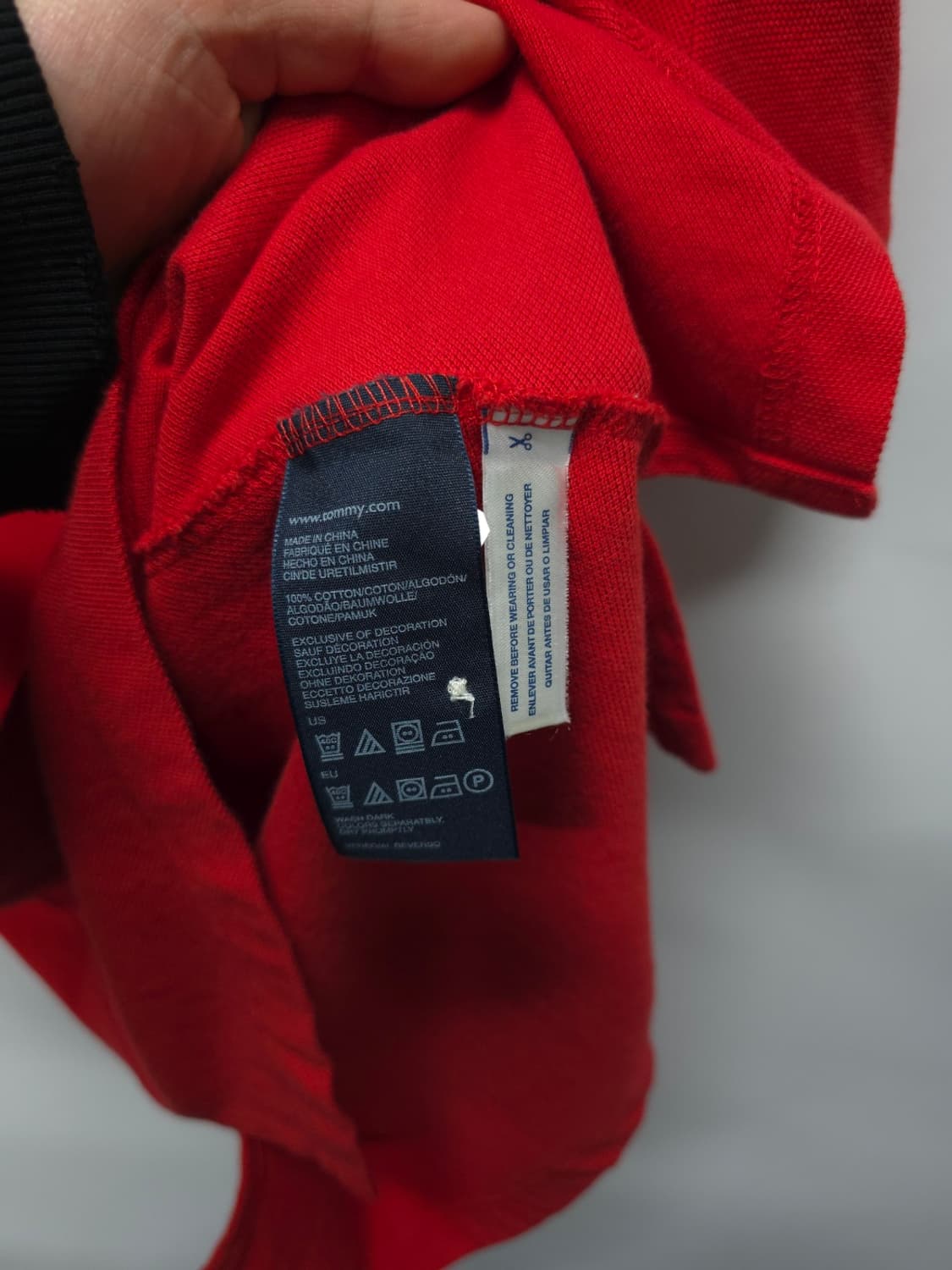 타미힐피거 남성 클래식핏 반팔 카라티 레드 (100) 상품이미지8