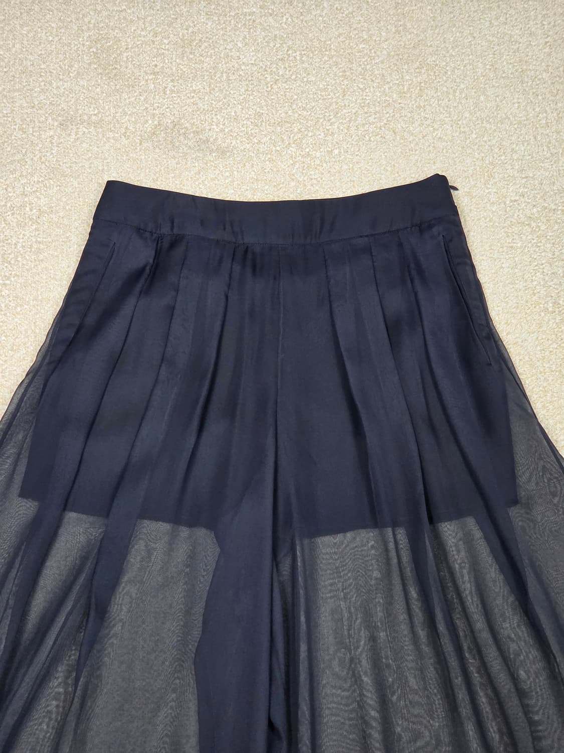 [오브제] 핀턱 시스루 레이어드 와이드 팬츠 | S00117 상품이미지2