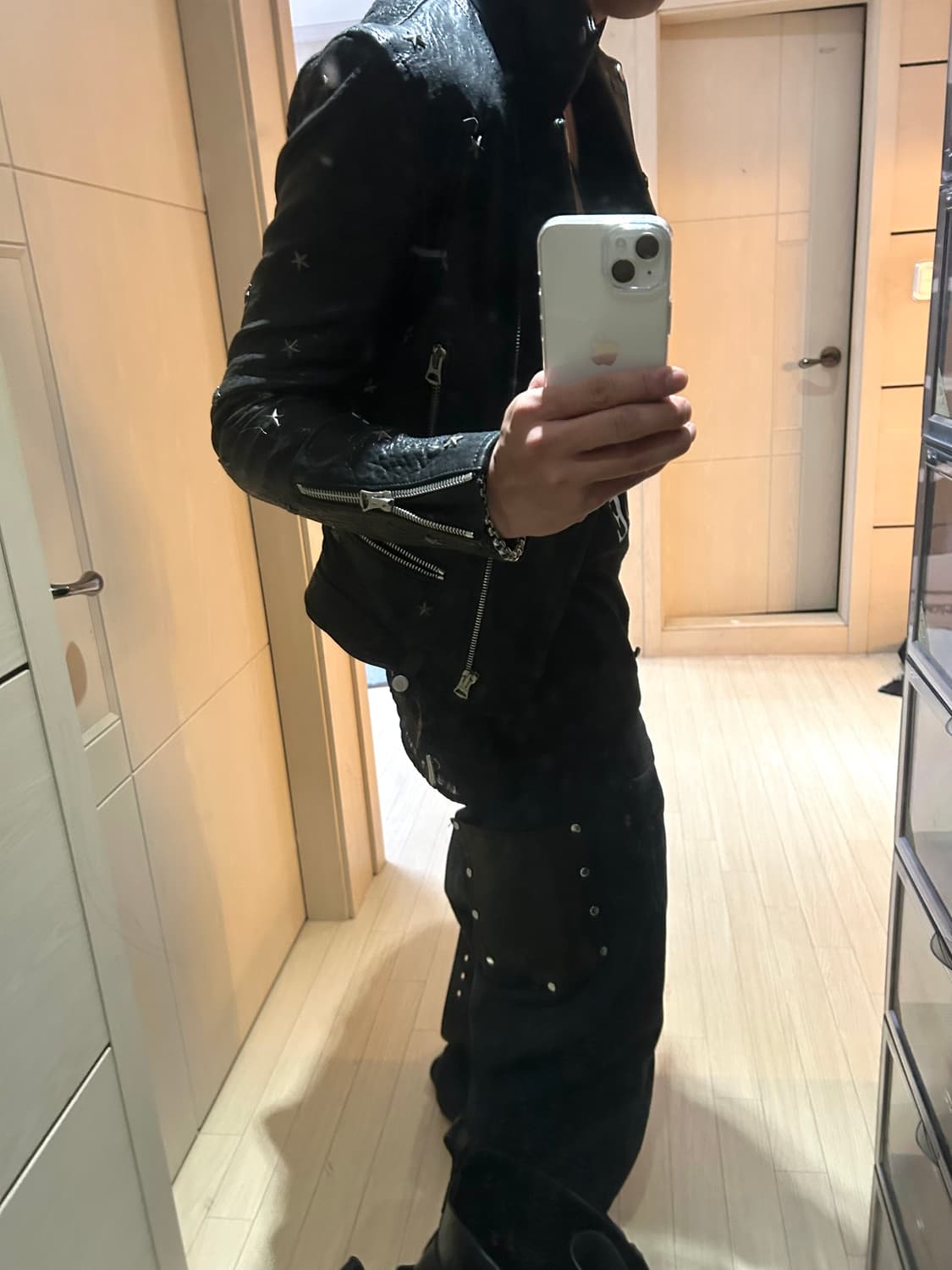 Cow Skin Star Stud Leather Jacket 상품이미지7