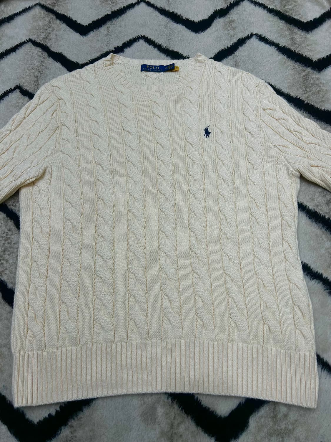 [M]폴로랄프로렌 케이블 코튼 니트/아이보리 상품이미지3
