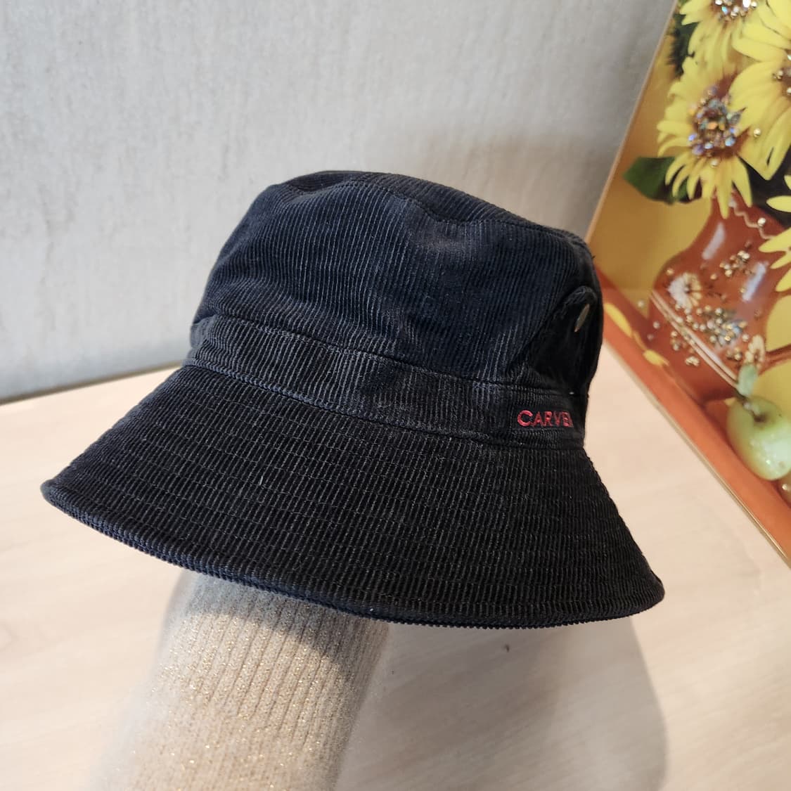 CARVEN 골덴 버킷햇 🎩 프렌치 감성 블랙 로고 버전
 상품이미지2