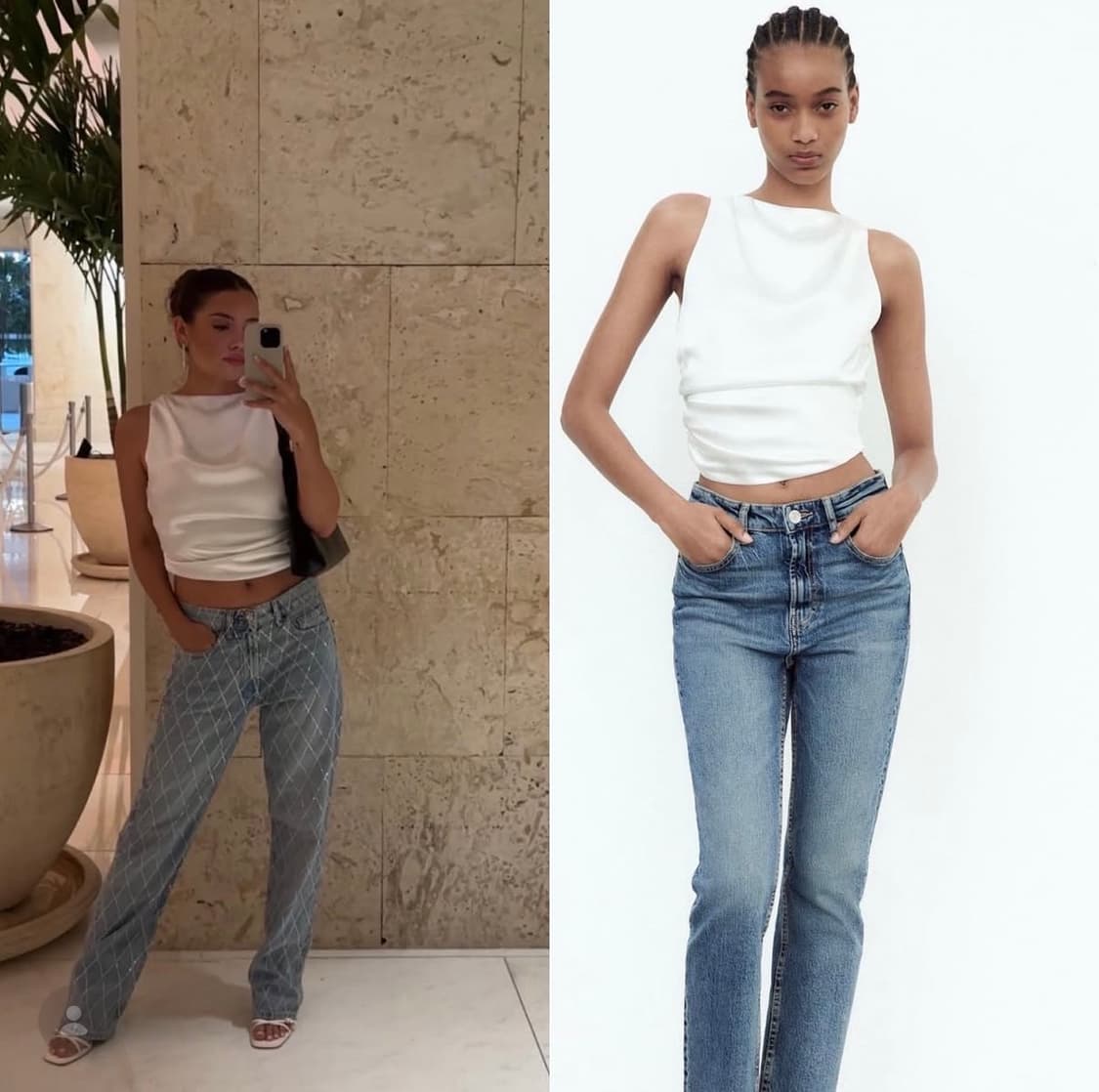 자라 백오픈 새틴탑  상품이미지2