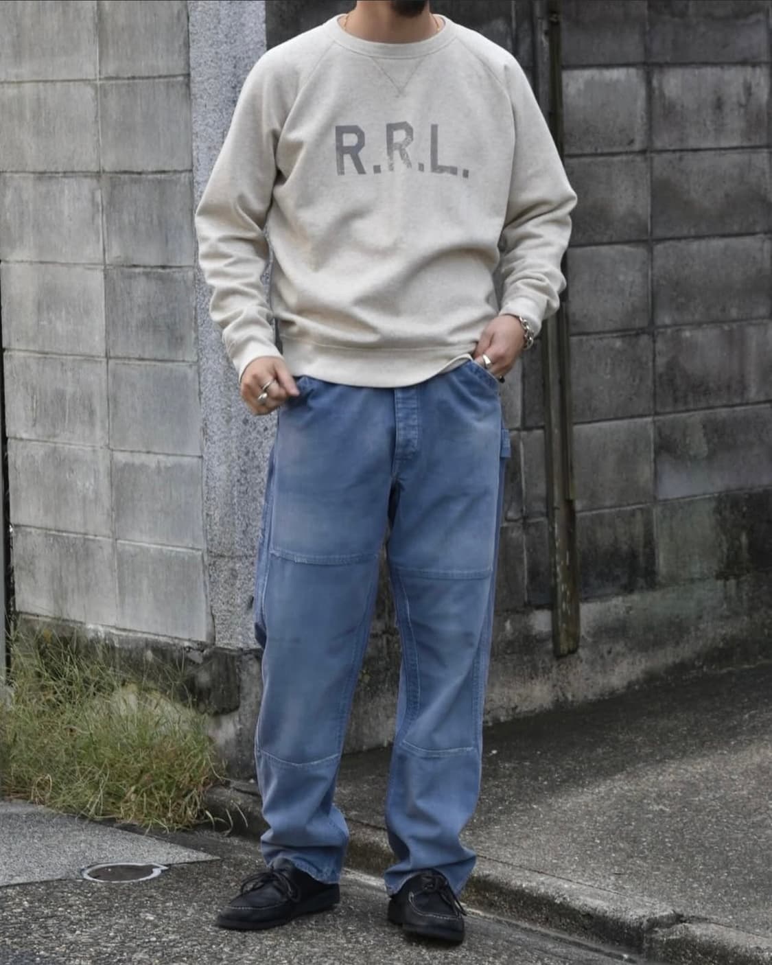 RRL 더블알엘 엔지니어핏 카펜터 팬츠 블루 상품이미지1