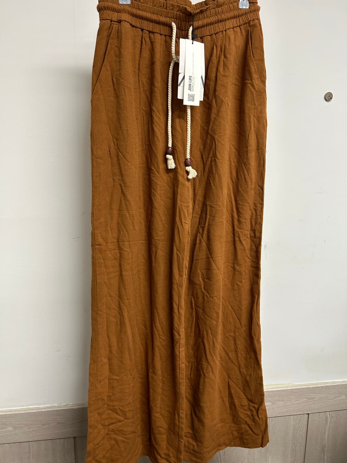 ZARA 와이드 밴딩 비스코스 린넨 팬츠 M 상품이미지7