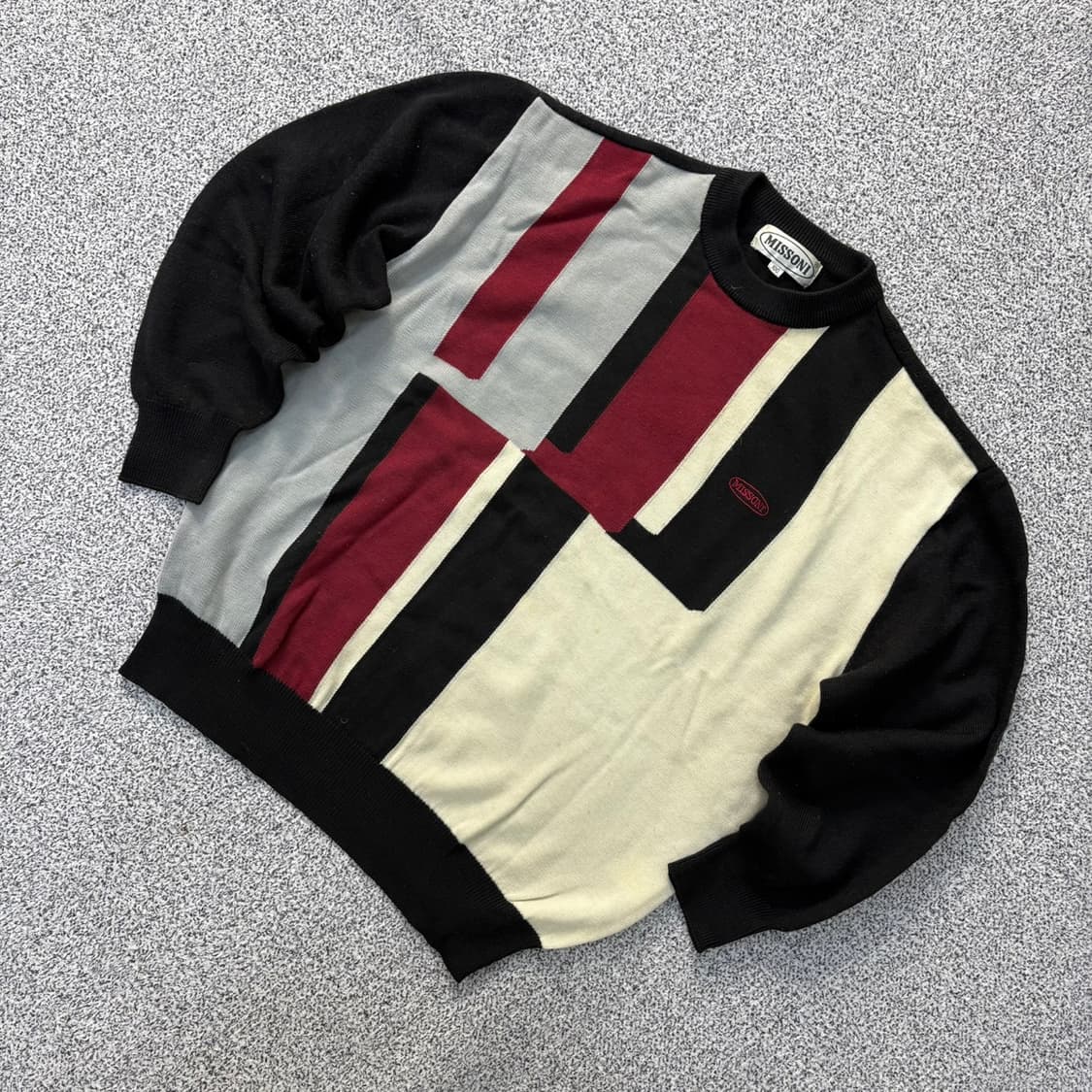 100 미쏘니 빈티지 배색 긴팔 울 니트 0402J 상품이미지1