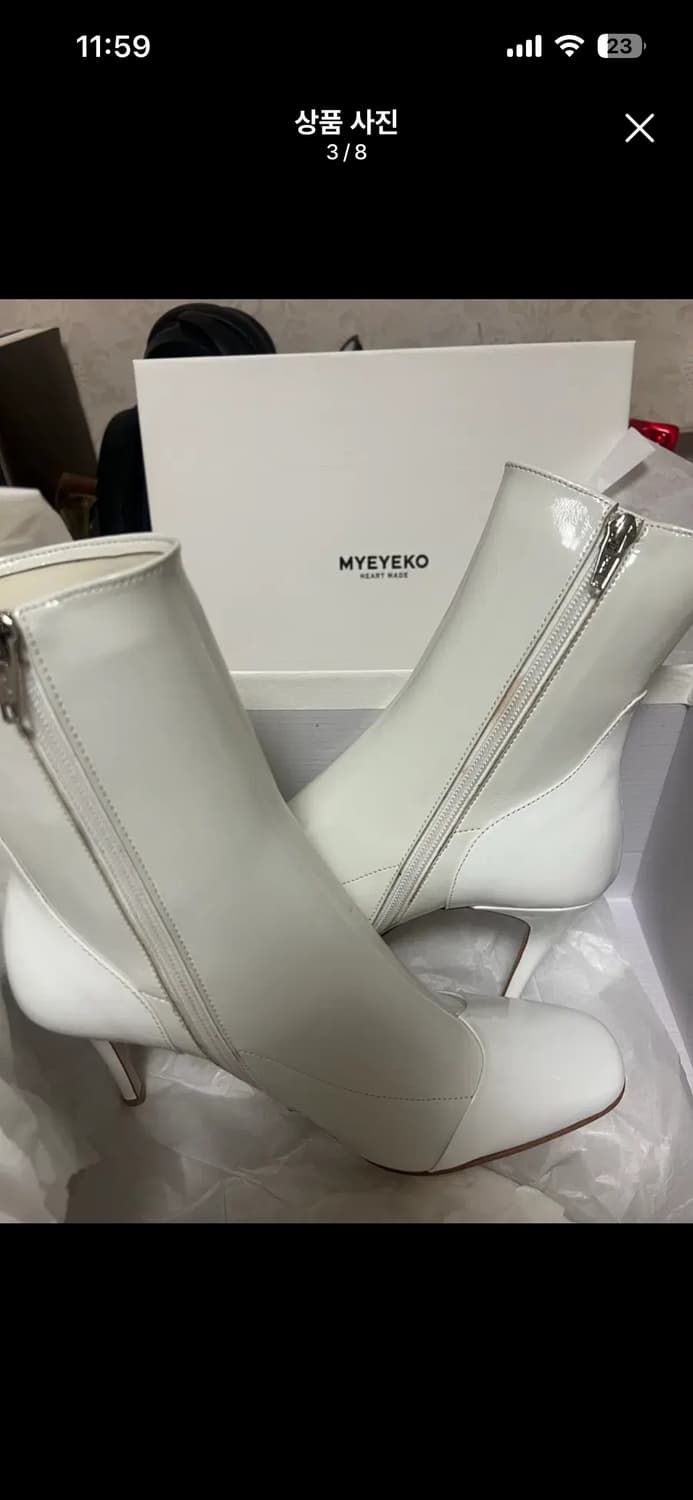 마이아이코 캐롤라인 앵클부츠 화이트페이던트 상품이미지3
