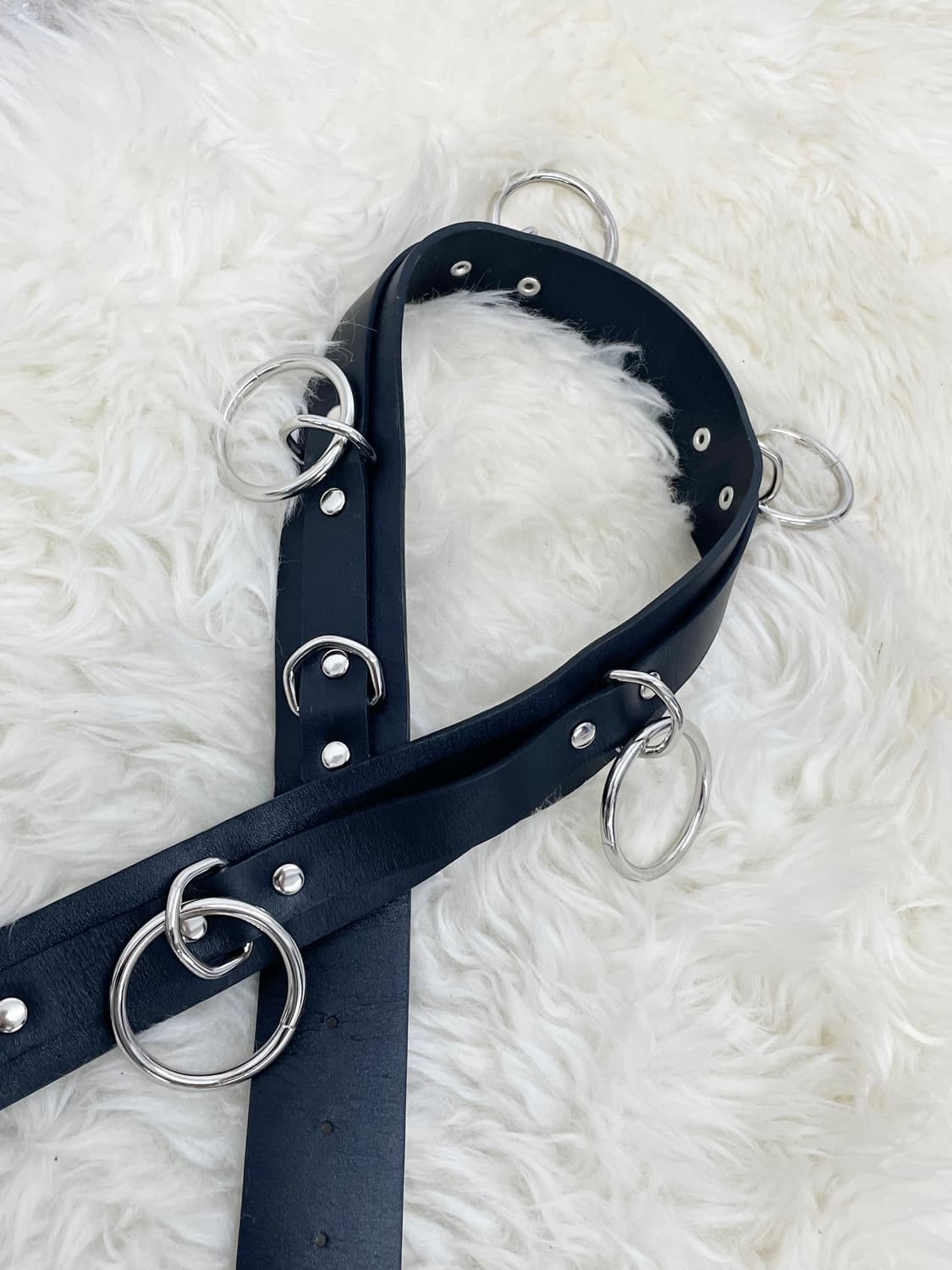 리얼레더 써클 링 드롭 버클 벨트 상품이미지5