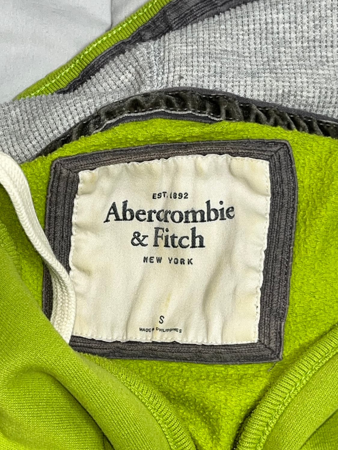 아베크롬비 연두색 후드집업 S 상품이미지3