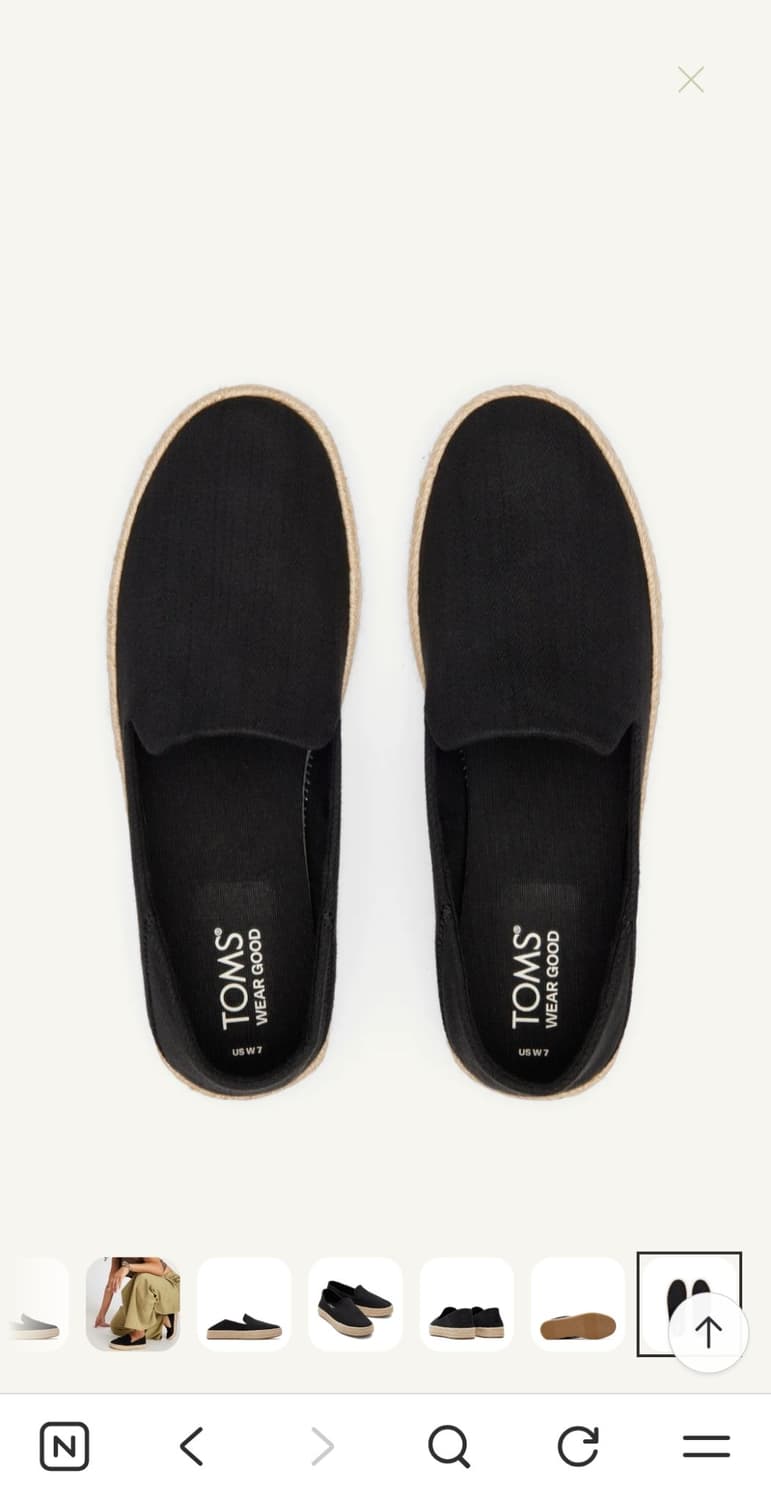 TOMS 캐롤리나 에스파드류 240 새상품 상품이미지6