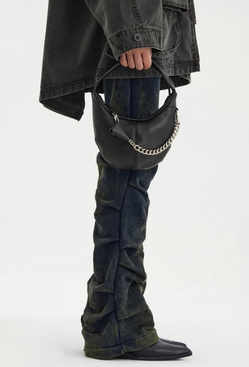 OPEN YY 레더 호보백 미니 블랙 상품이미지1