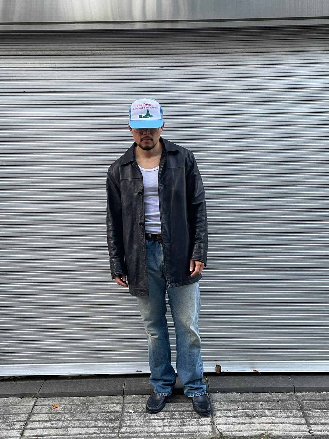 예약중)90s Old GAP Leather Car Coat 상품이미지4