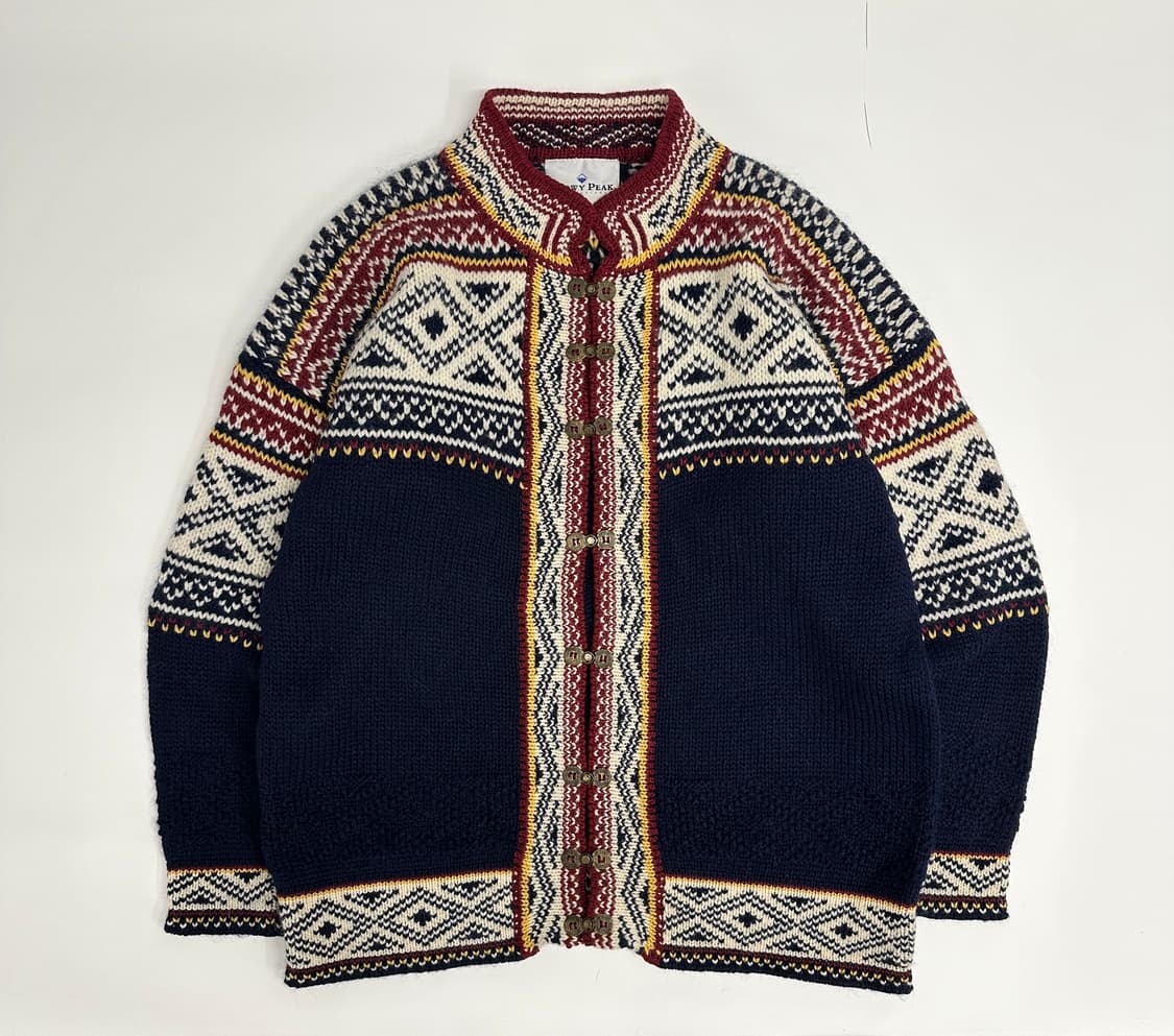 스노우피크 노르딕패턴 퓨어울 가디건 스웨터 상품이미지1