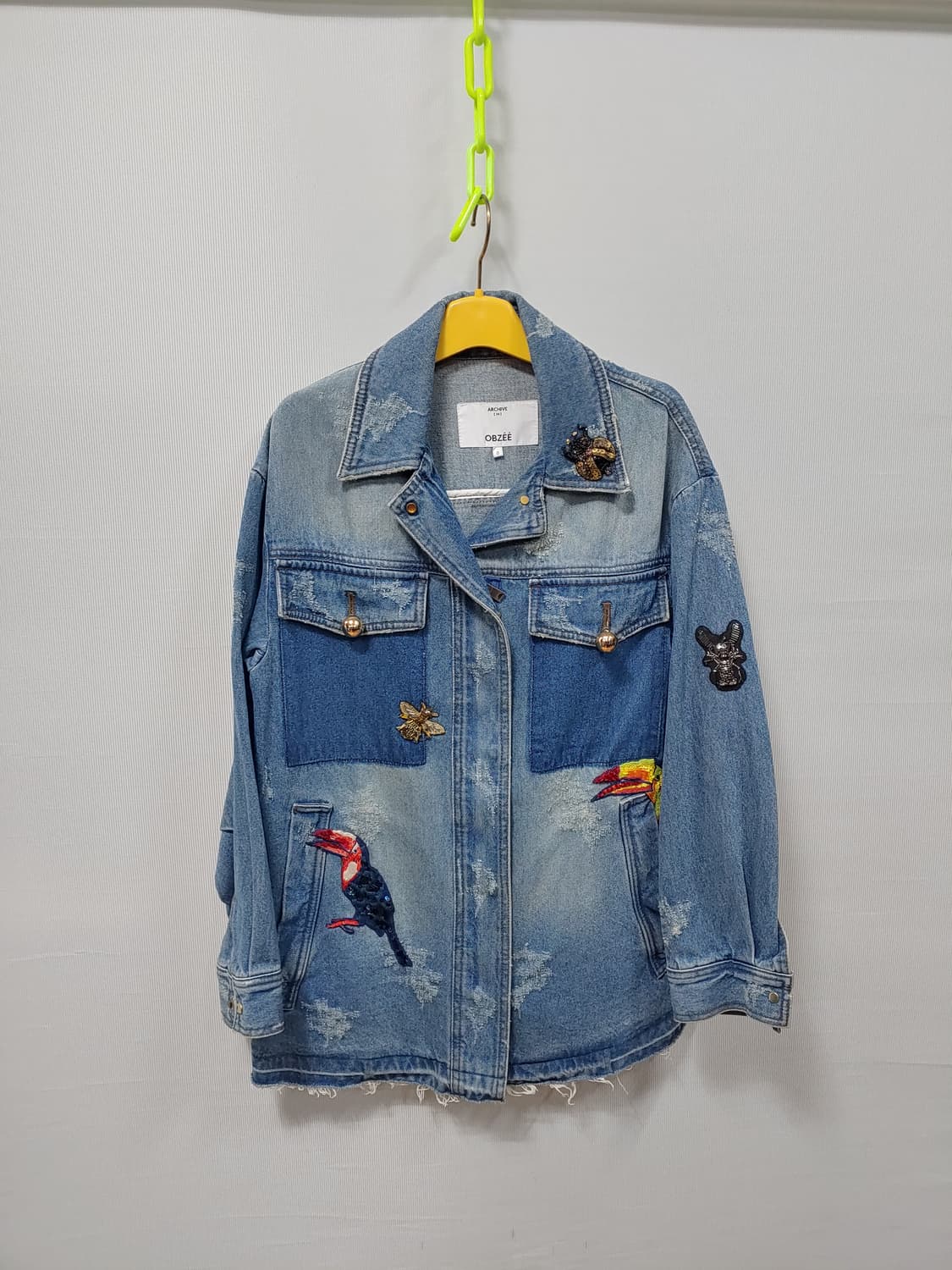 OBZEE 오브제 데님 패치 자켓 청자켓 여성0 44~55 상품이미지1