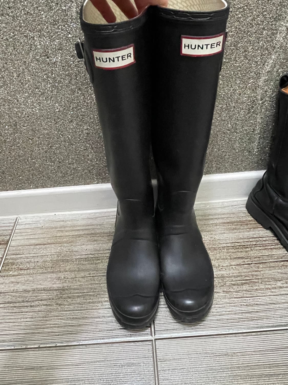 헌터 롱 레인부츠 톨 250 블랙 상품이미지1