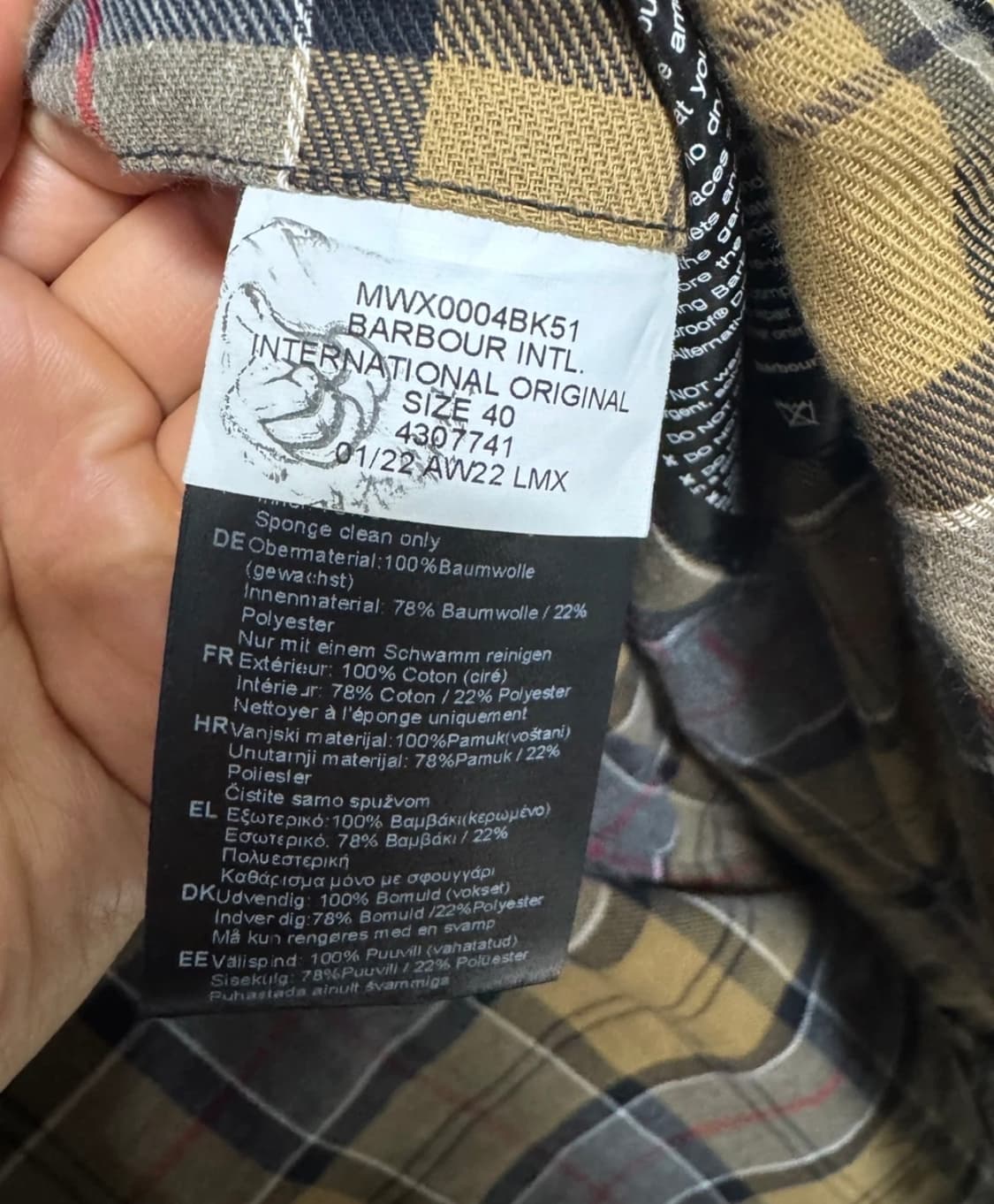 바버 인터네셔널 A7 자켓 UK40 (100-105) 상품이미지4