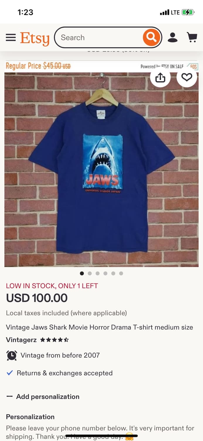 00s JAWS 유니버셜 스튜디오 죠스 포스터 라운드 상품이미지7