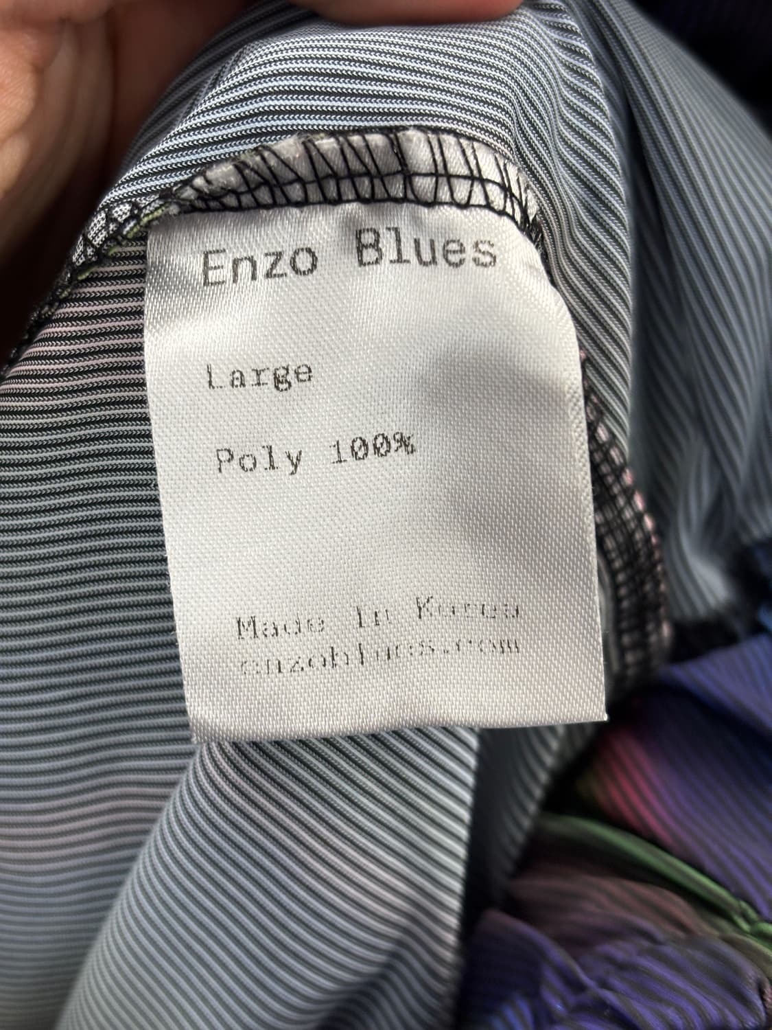 Enzo Blues 스트라이프 와이드 팬츠 L 상품이미지5