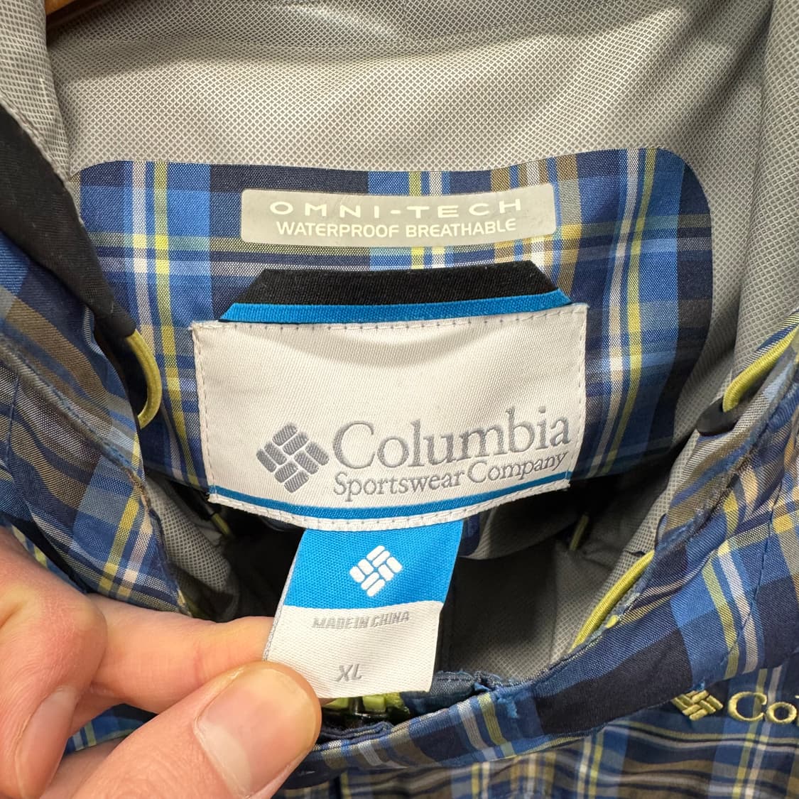 컬럼비아 옴니테크 타탄 체크 후드 마운틴 파카 블루 블랙 상품이미지7